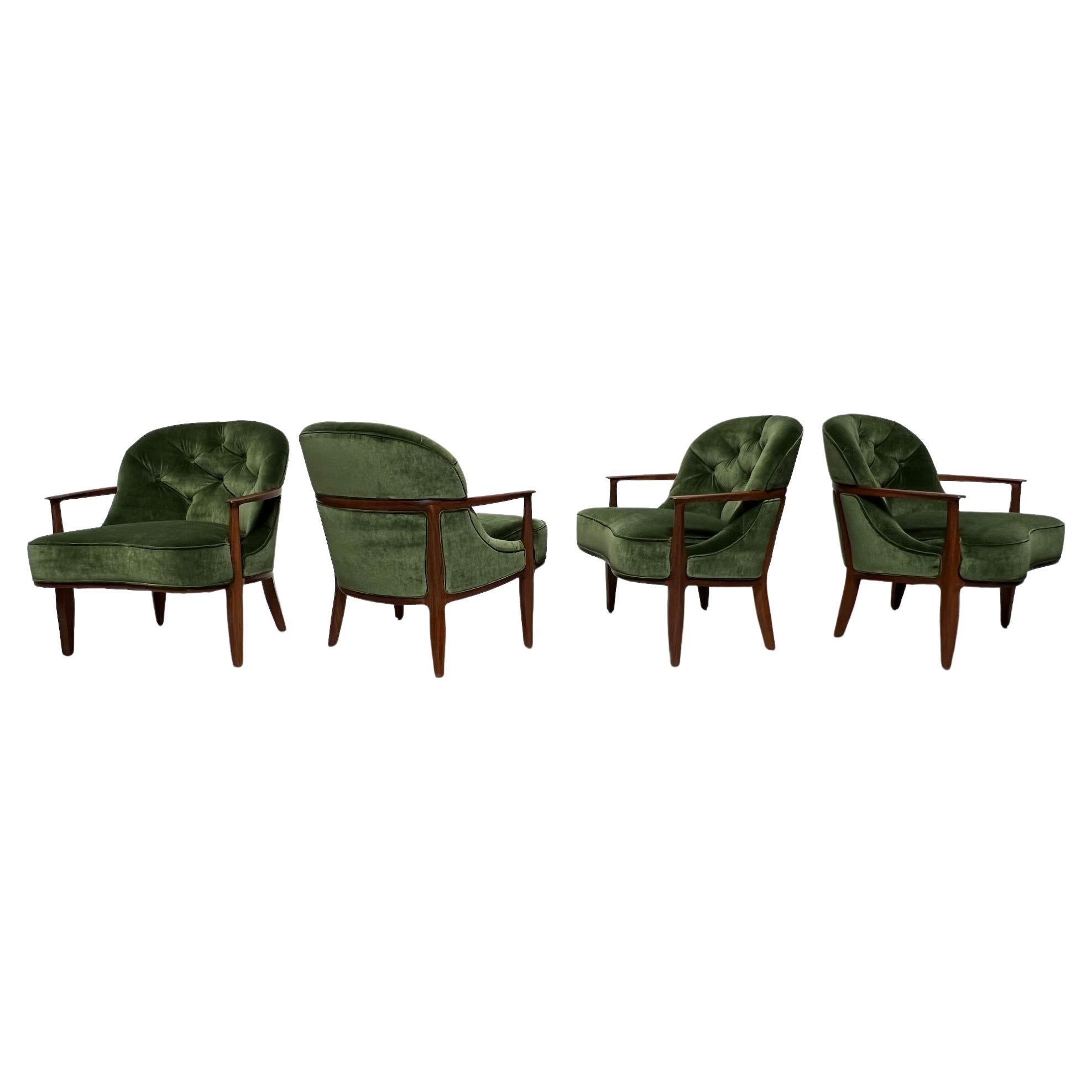 Four Dunbar Janus Lounge Chairs by Edward Wormley
