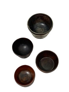 Four Dutch 19th Century Wooden Knot Baskets