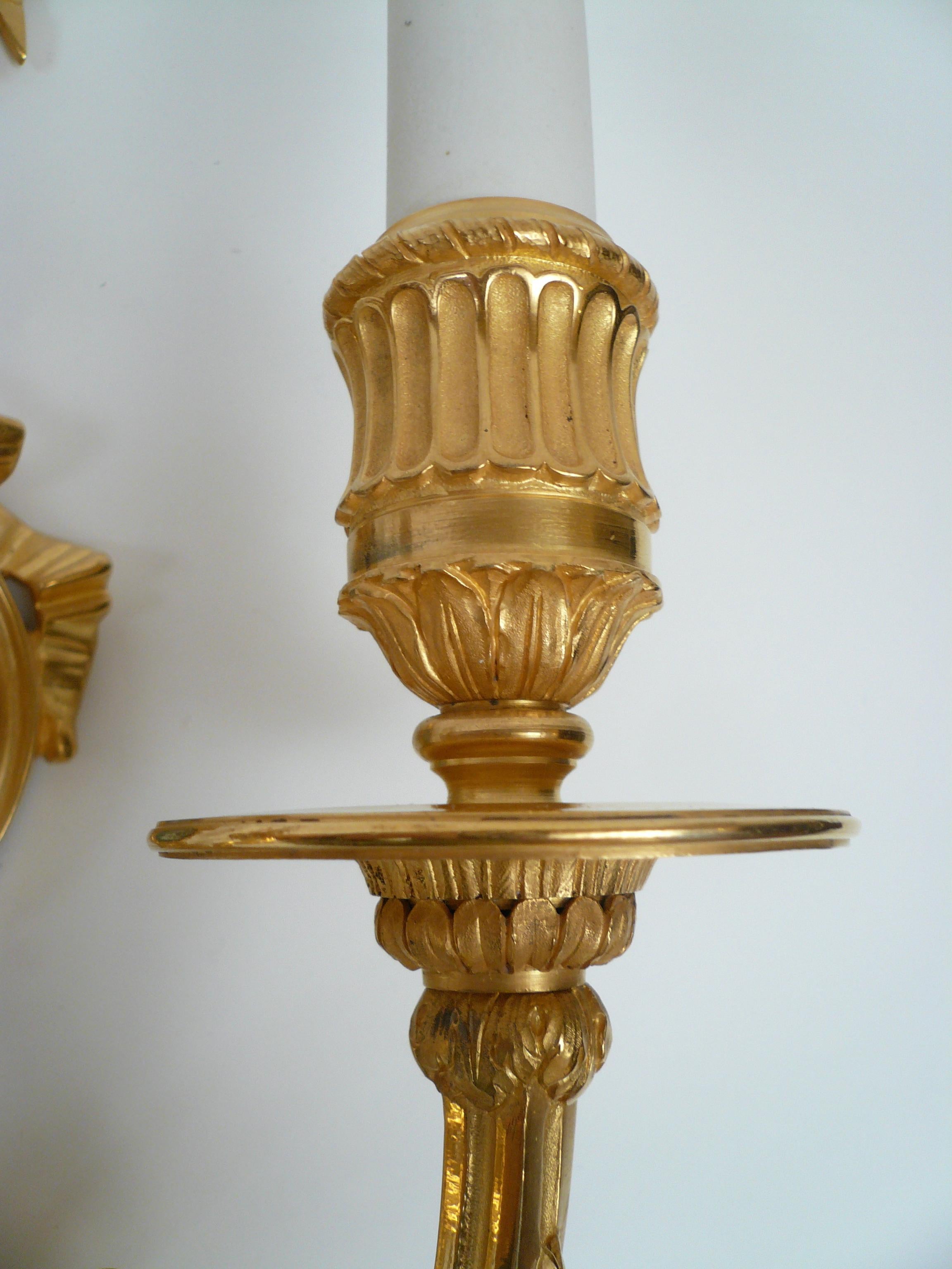 Four E. F. Caldwell Louis XVI Style Gilt Bronze Sconces with Wedgwood Plaques For Sale 4