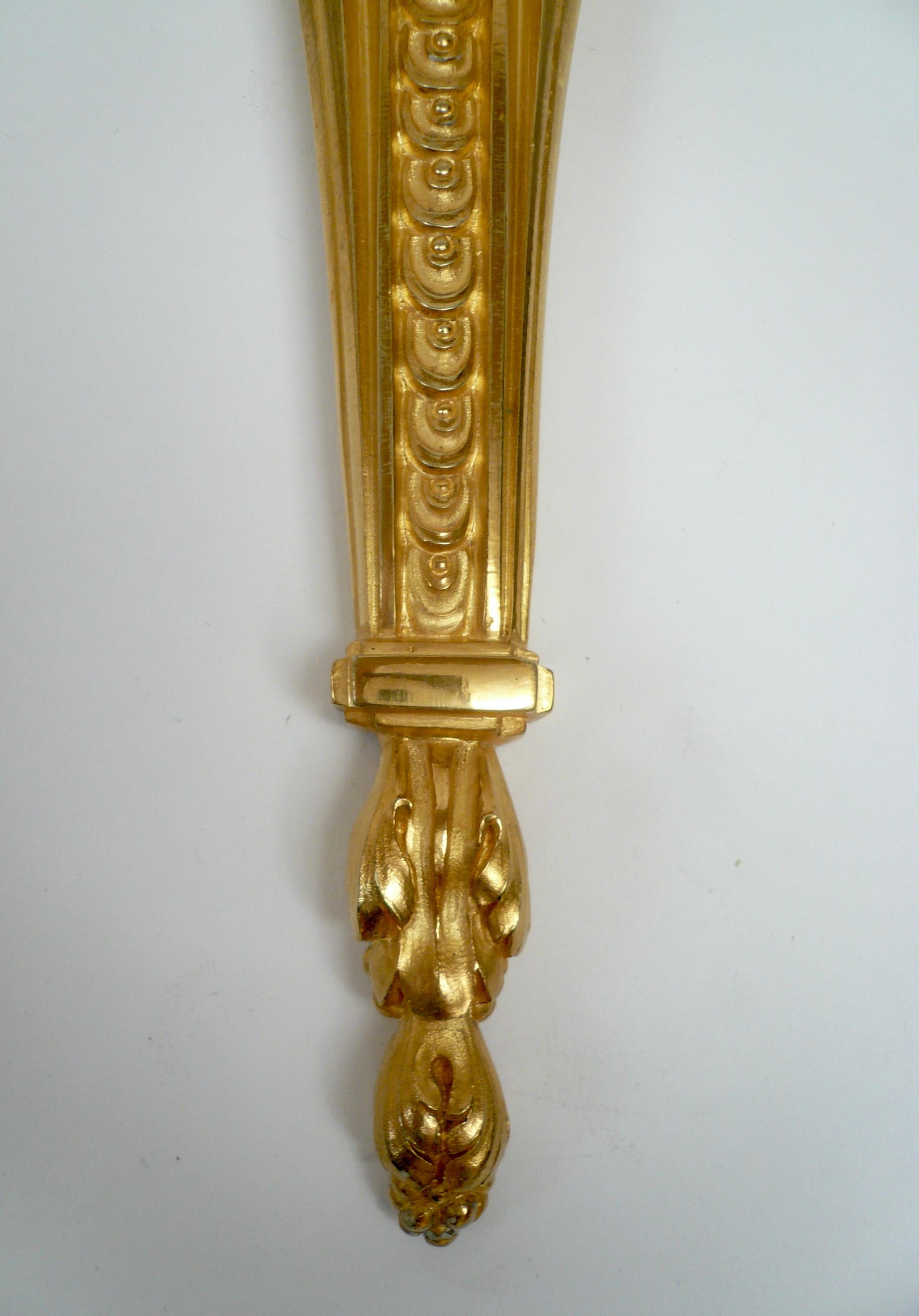 Neoclassical Four E. F. Caldwell Louis XVI Style Gilt Bronze Sconces with Wedgwood Plaques For Sale