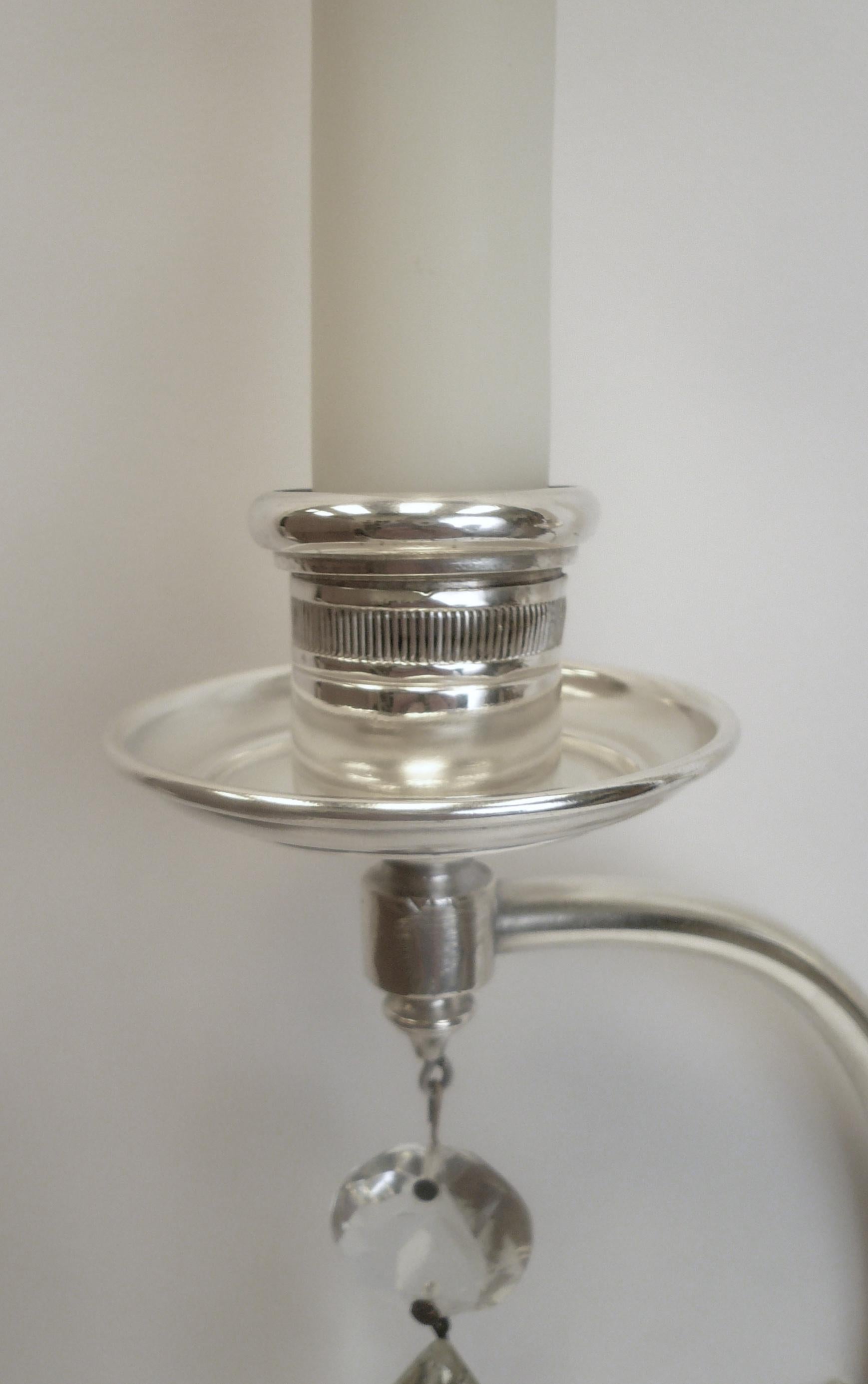 Americano Coppia E. F. A Caldwell, bronzo placcato in argento, due lampade a luce fissa in vendita