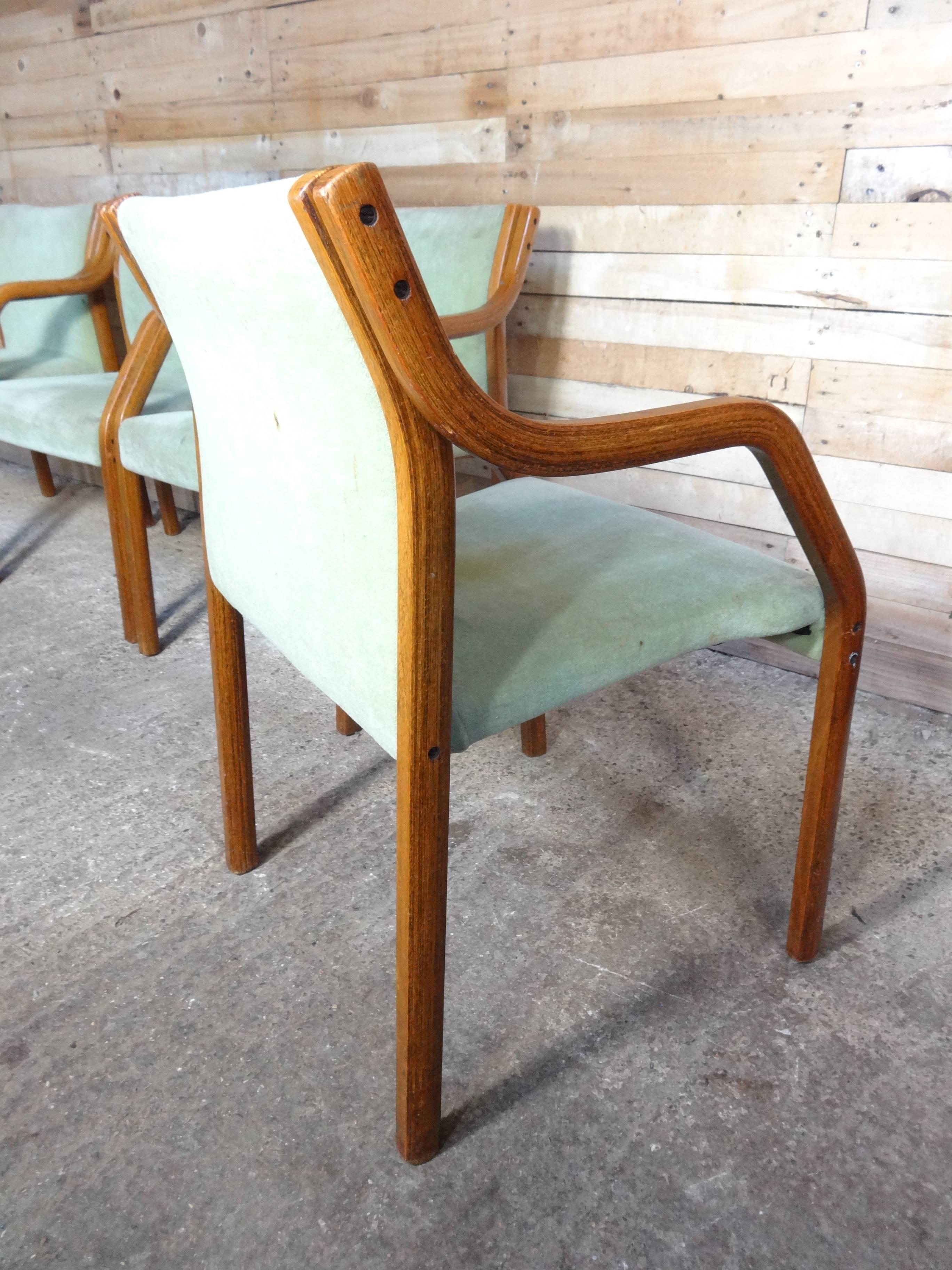 Late 20th Century Four Early 1970s Dining Chairs in the Style of Preben Fabricius / Knoll For Sale