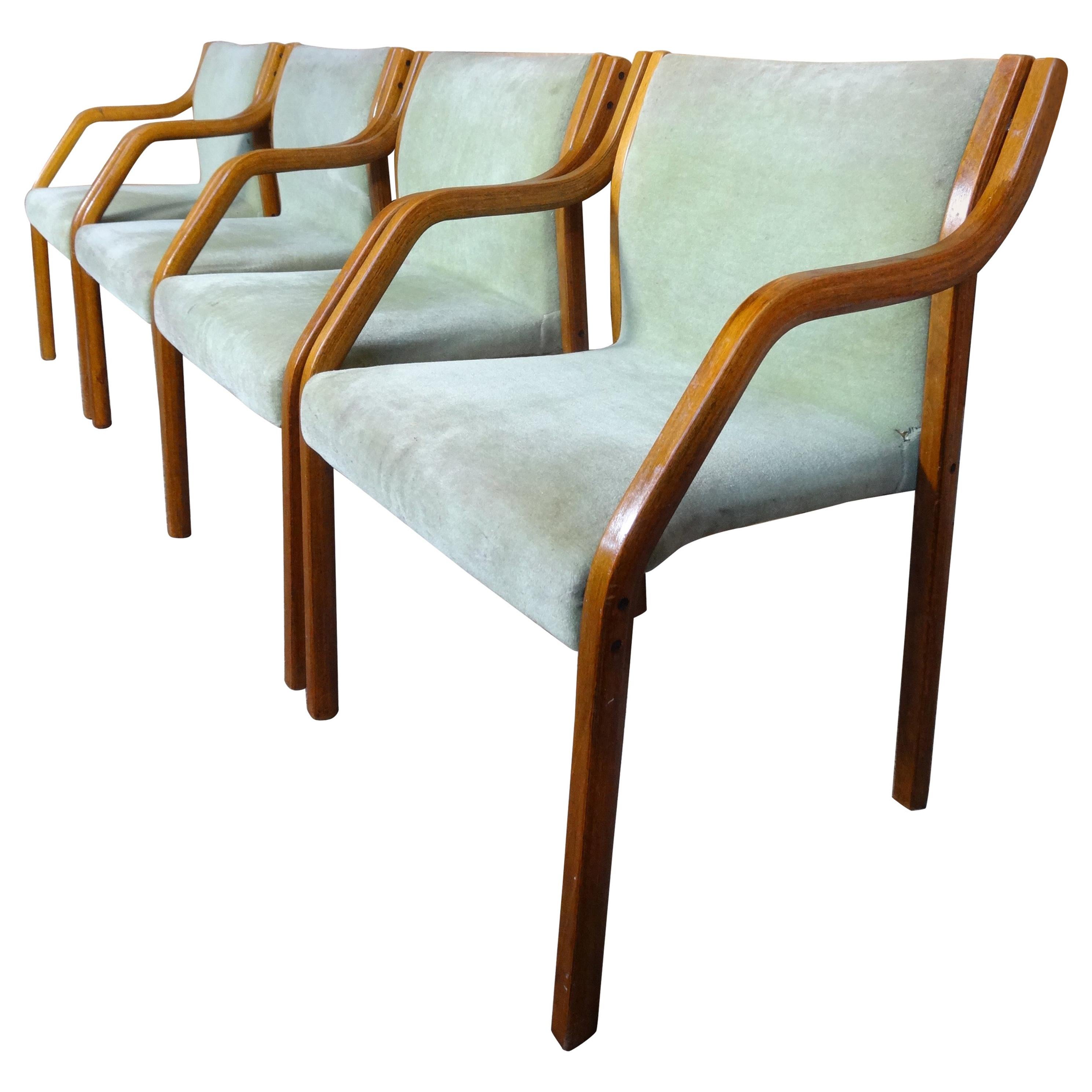 Four Early 1970s Dining Chairs in the Style of Preben Fabricius / Knoll