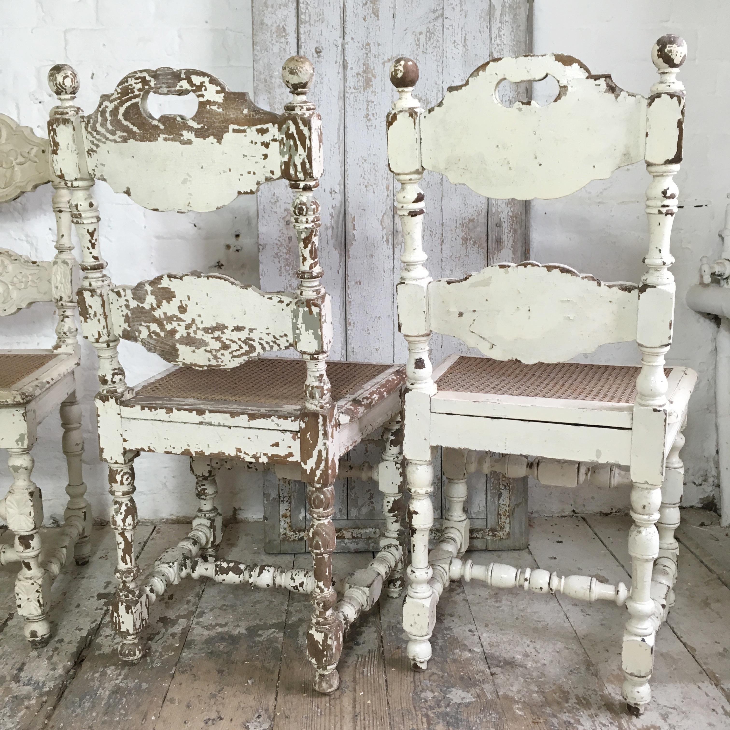 Four Early 19th Century French Carved Oak Dining Chairs 6