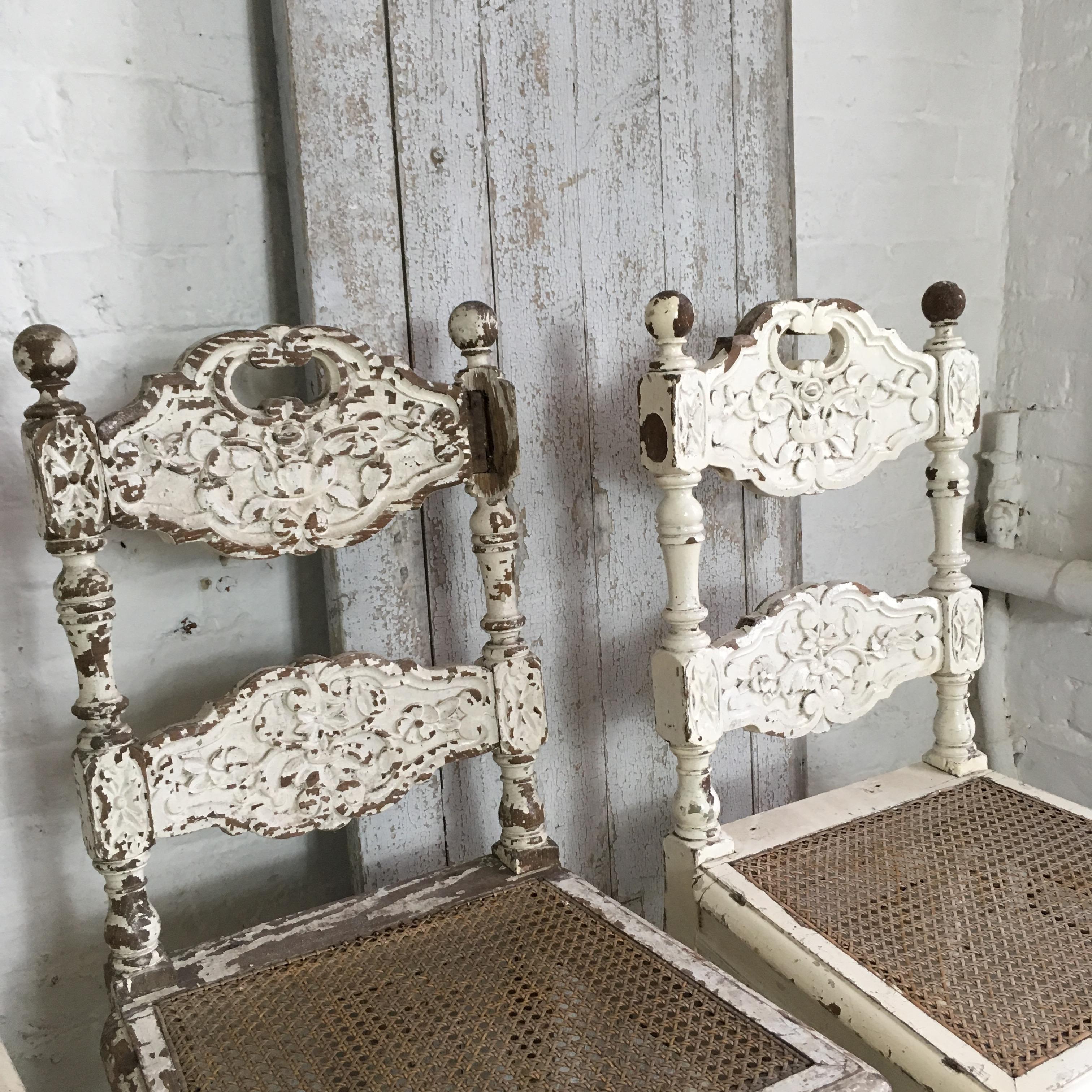 Four Early 19th Century French Carved Oak Dining Chairs 1