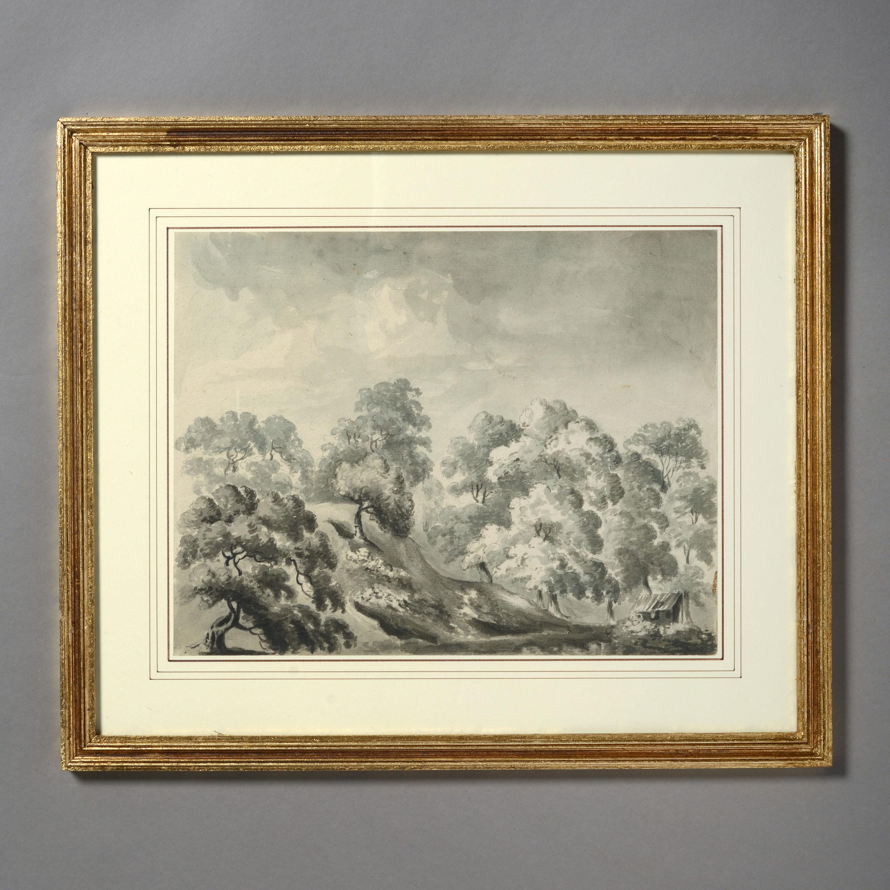 Four charming early 19th century sepia drawings depicting woodland views. All of South Eastern England. 

Dimensions refer to framed sizes.