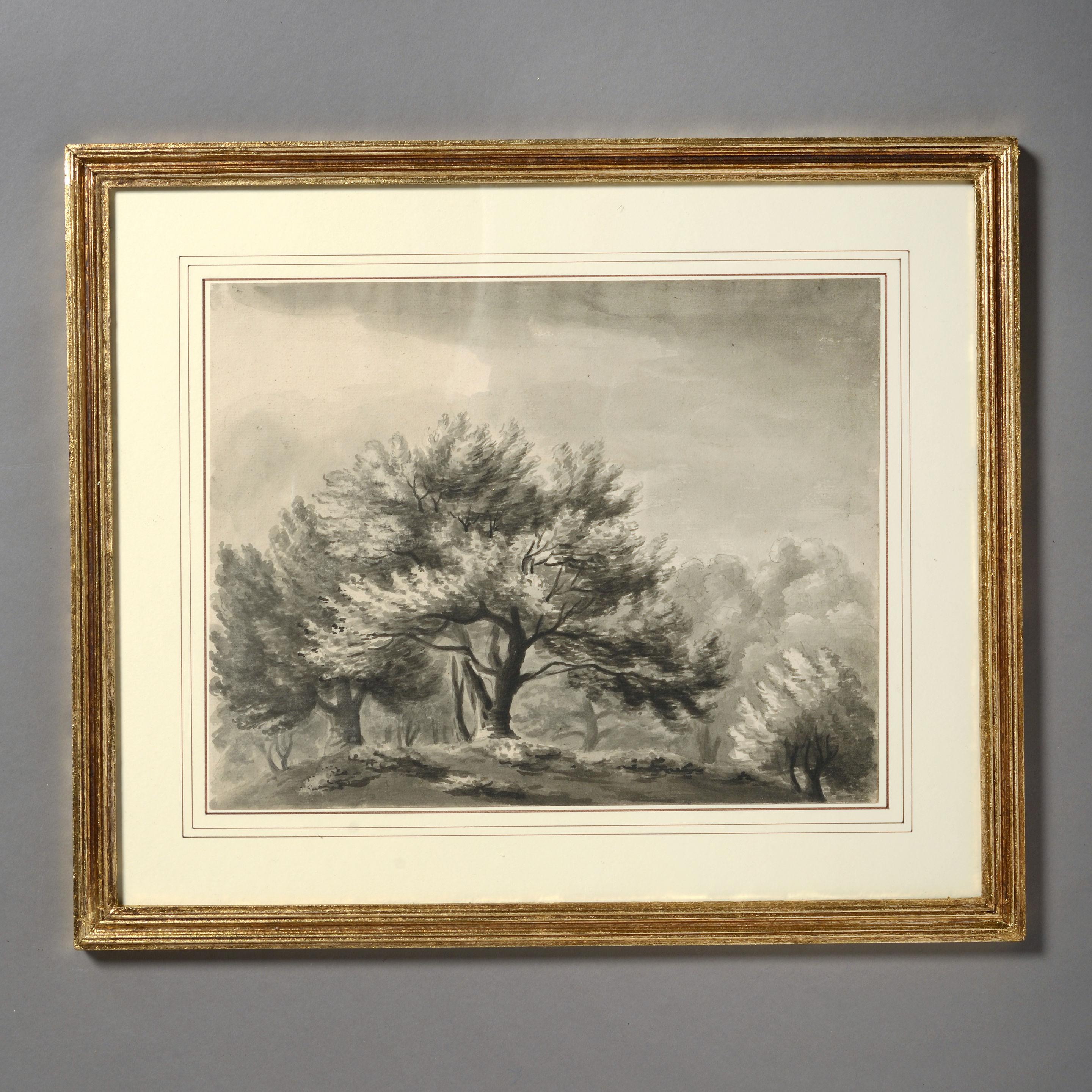 English Four Early 19th Century Regency Period Sepia Landscapes