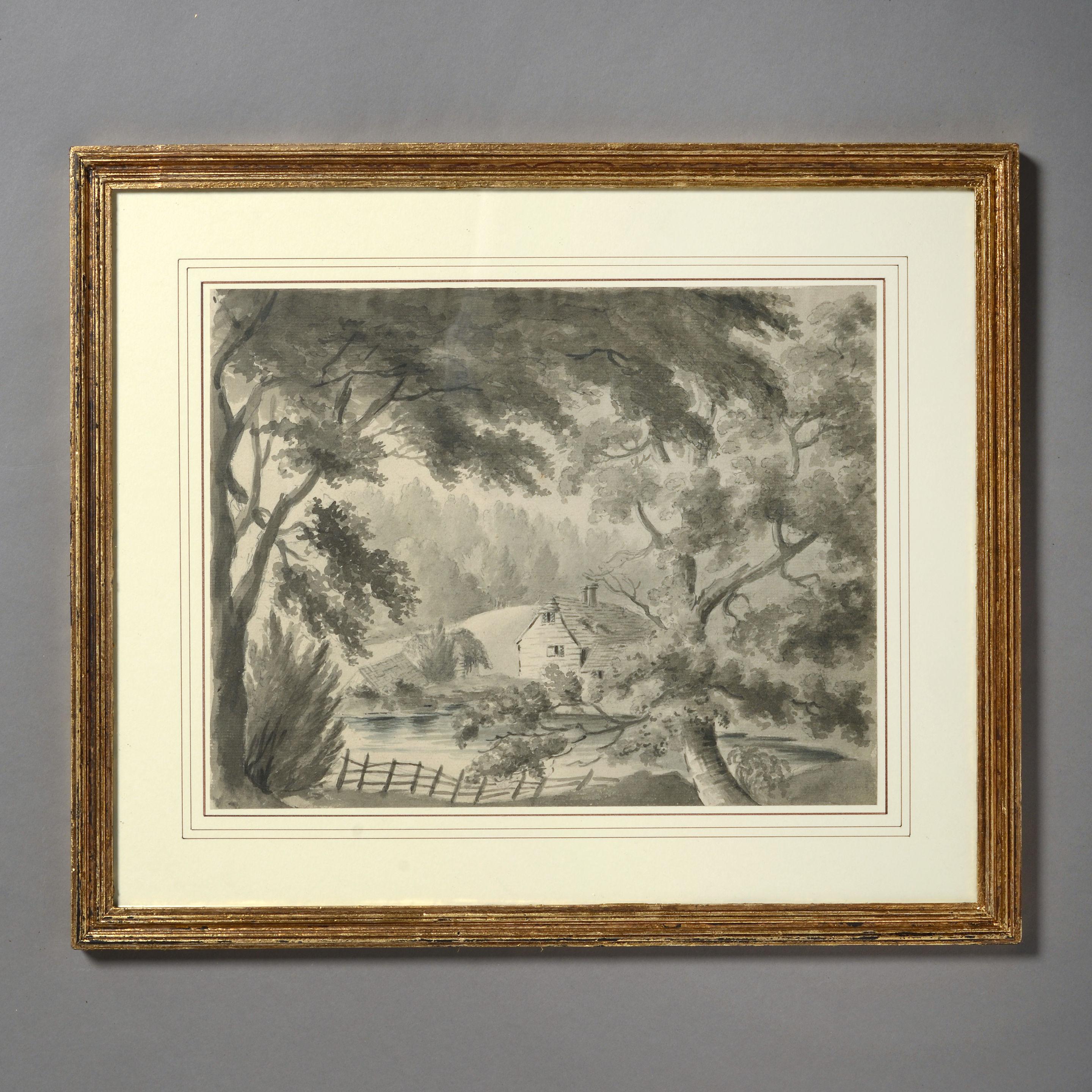 Four Early 19th Century Regency Period Sepia Landscapes In Good Condition In London, GB