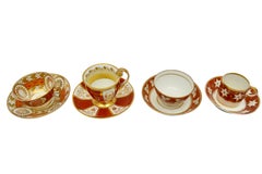 Four Early 19th Century Cups and Saucers, English and Paris