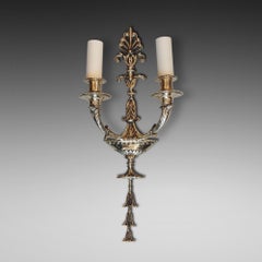 Four Early 20thC Gilt Brass Adam Style Wall Lights