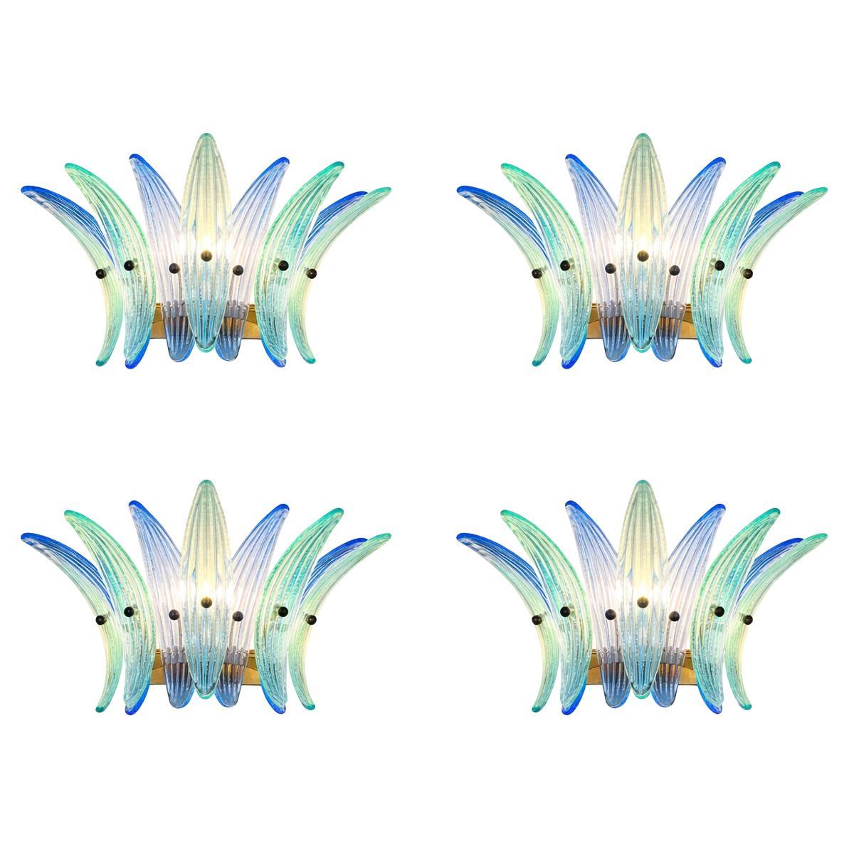 Four Elegant Murano Sconces For Sale