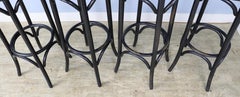 Four English Bent Wood Bar Stools