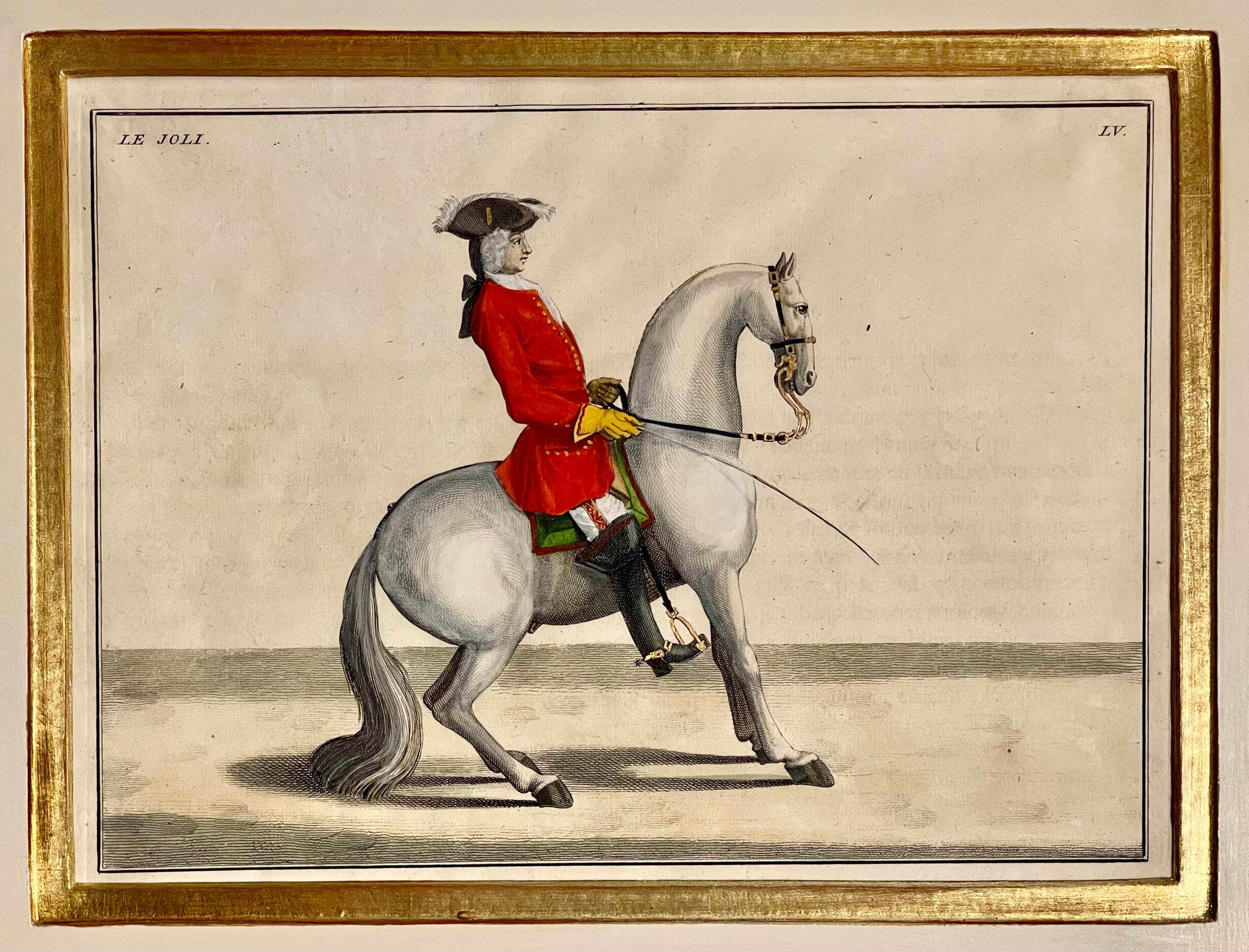 Four Engravings of Horse Riders L' Aimable, Le Joli, Le Sanspareil, Le Poupon 4