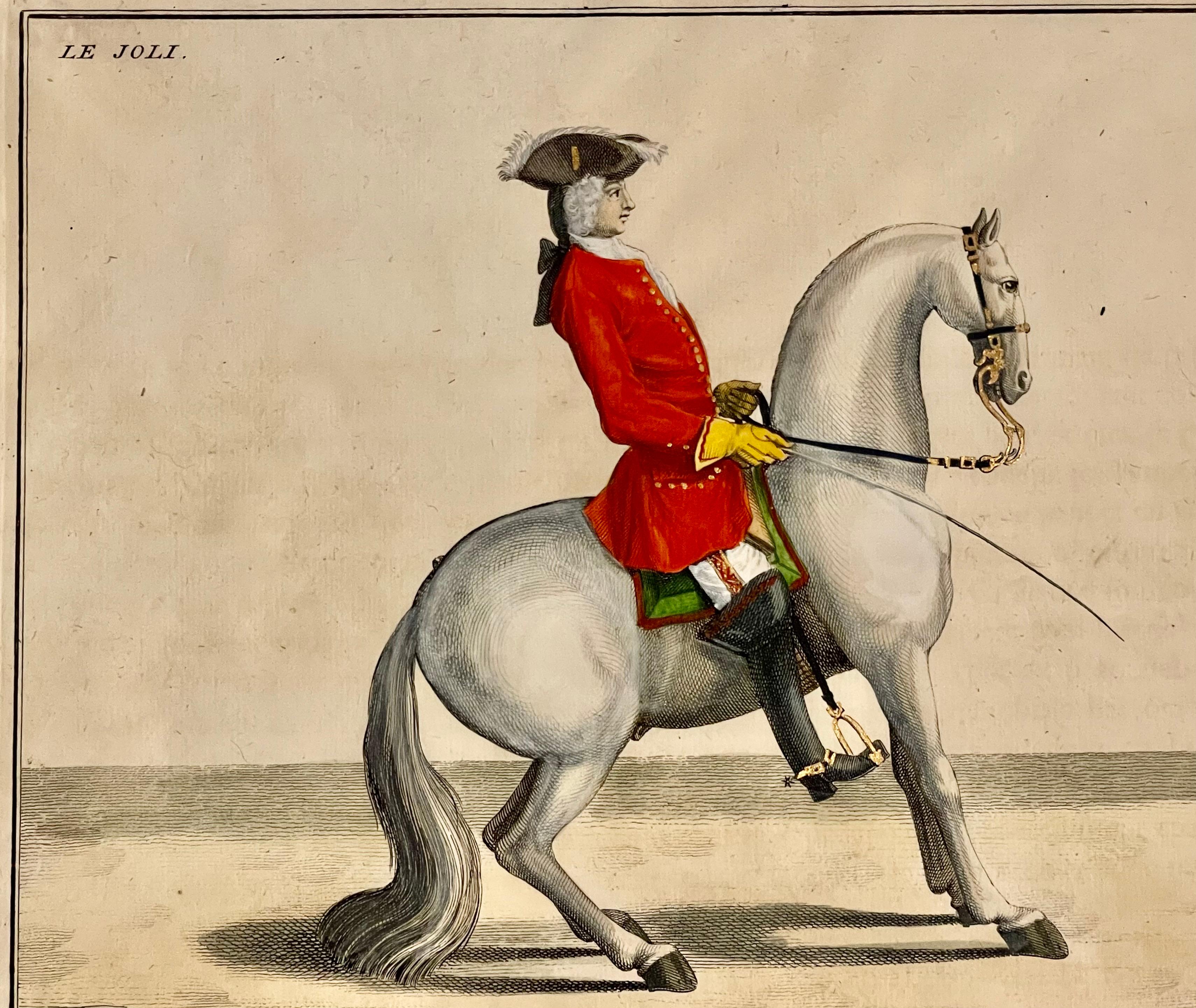 Four Engravings of Horse Riders L' Aimable, Le Joli, Le Sanspareil, Le Poupon 5