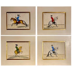 Antique Four Engravings of Horse Riders L' Aimable, Le Joli, Le Sanspareil, Le Poupon