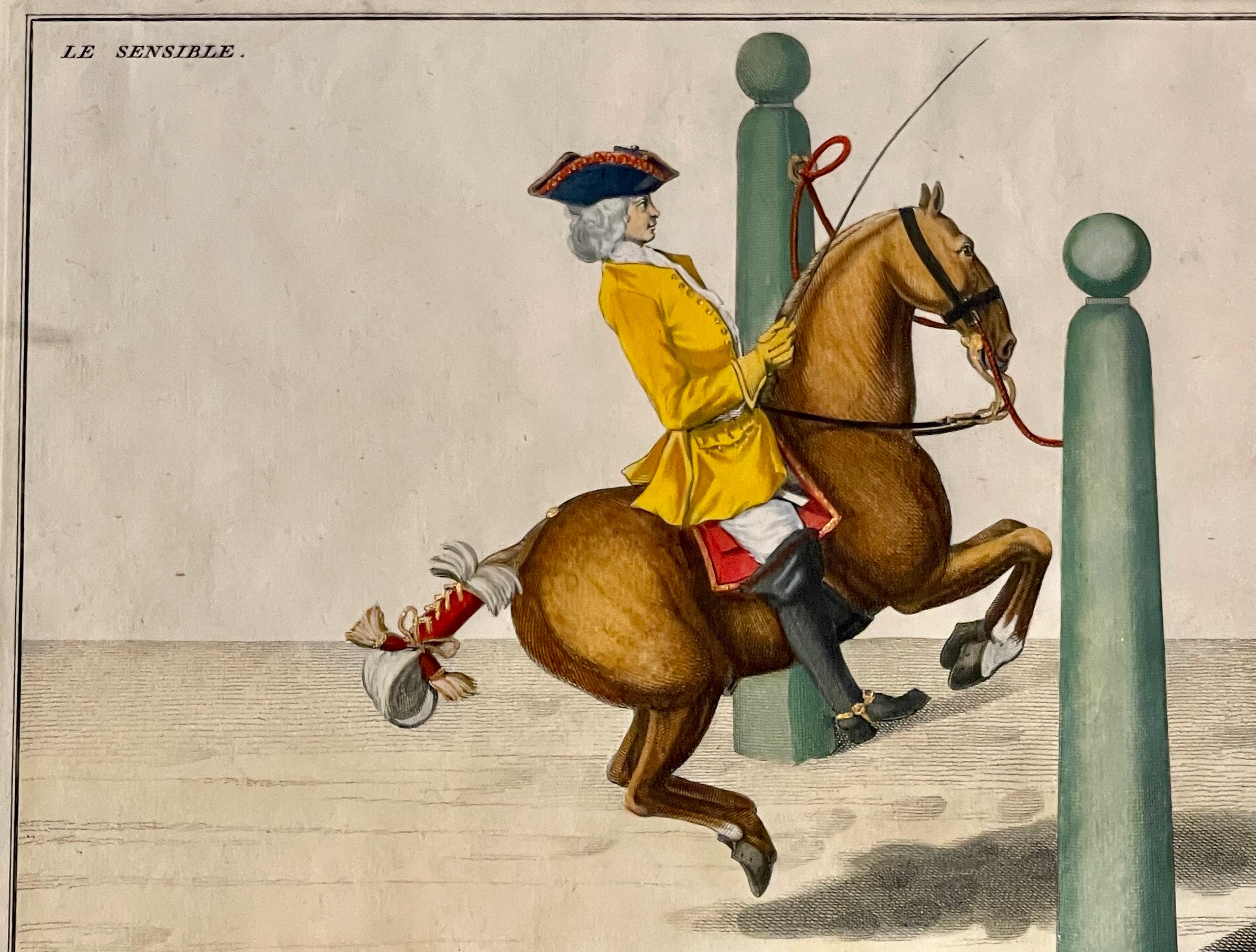 Four Engravings of Horse Riders Le Sensible, Le Royal, Le Conquerant, Le Ballon 4