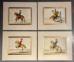Four Engravings of Horse Riders Le Sensible, Le Royal, Le Conquerant, Le Ballon