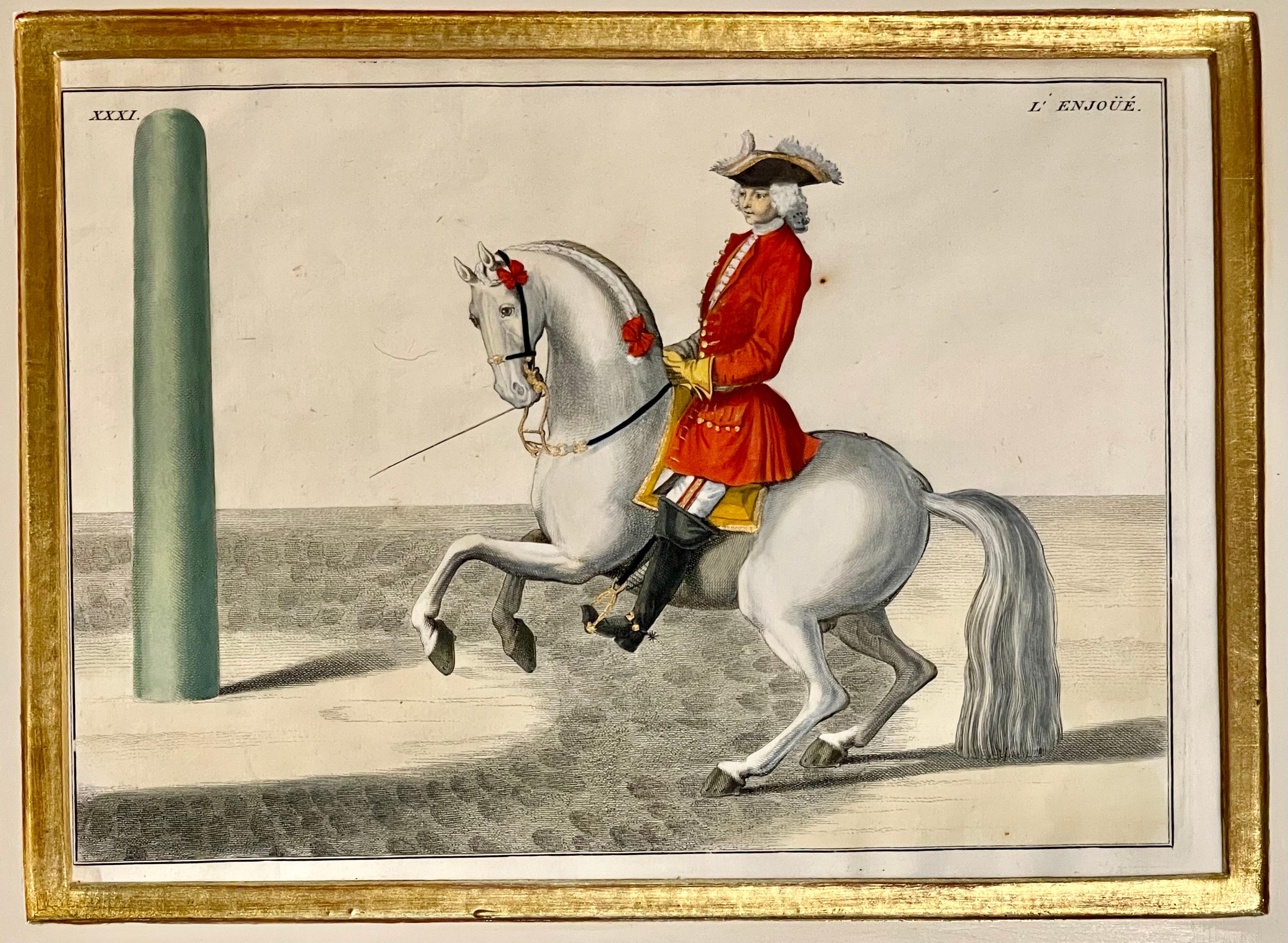 Four Engravings of Horse Riders Le Soldat, Le Grand, Le Diligent, L' Enjoue 4