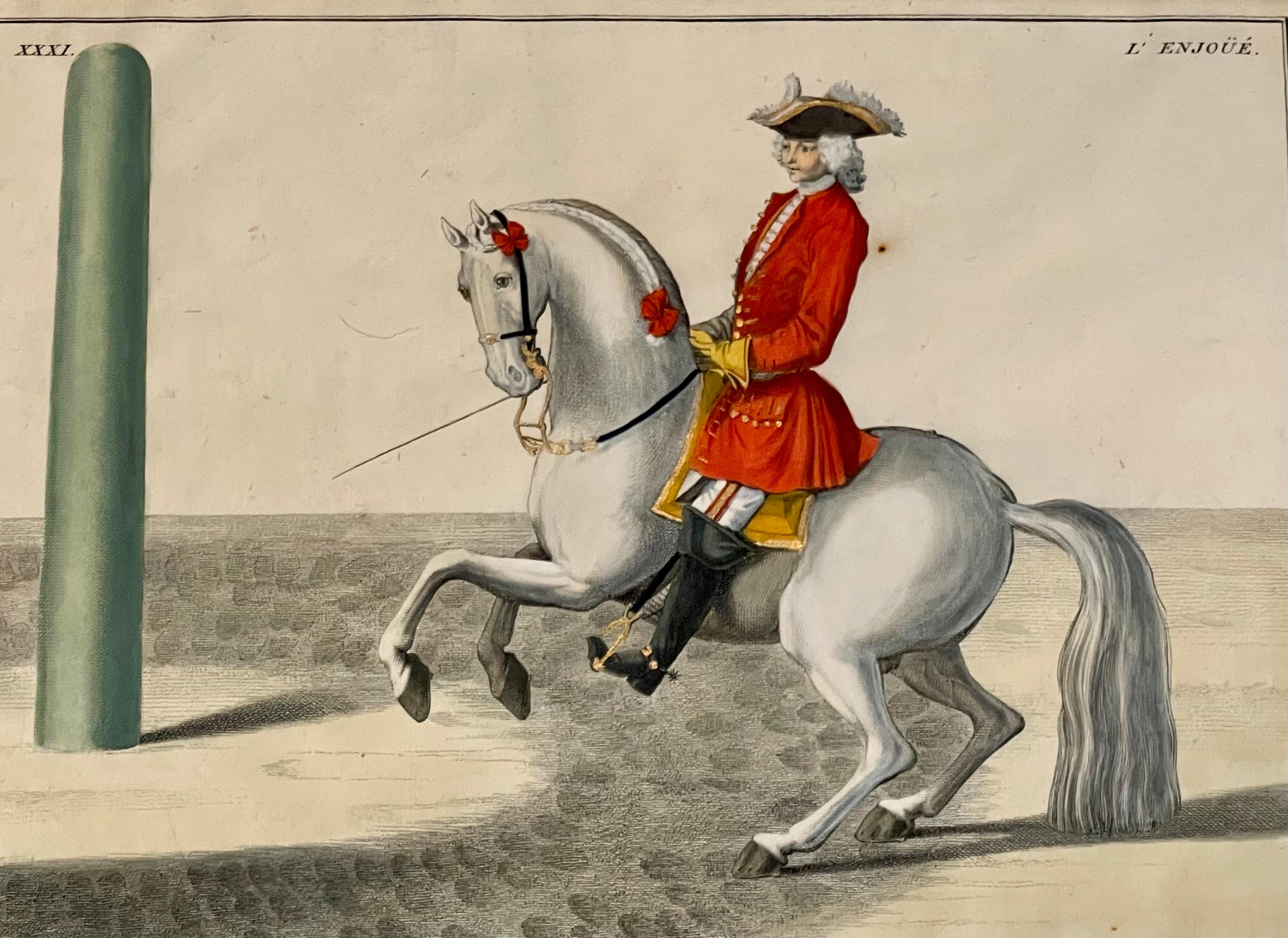 Four Engravings of Horse Riders Le Soldat, Le Grand, Le Diligent, L' Enjoue 5