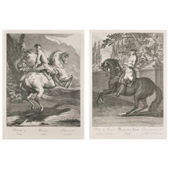 Four Equestrian Portraits Jon. El Ridinger Etchings