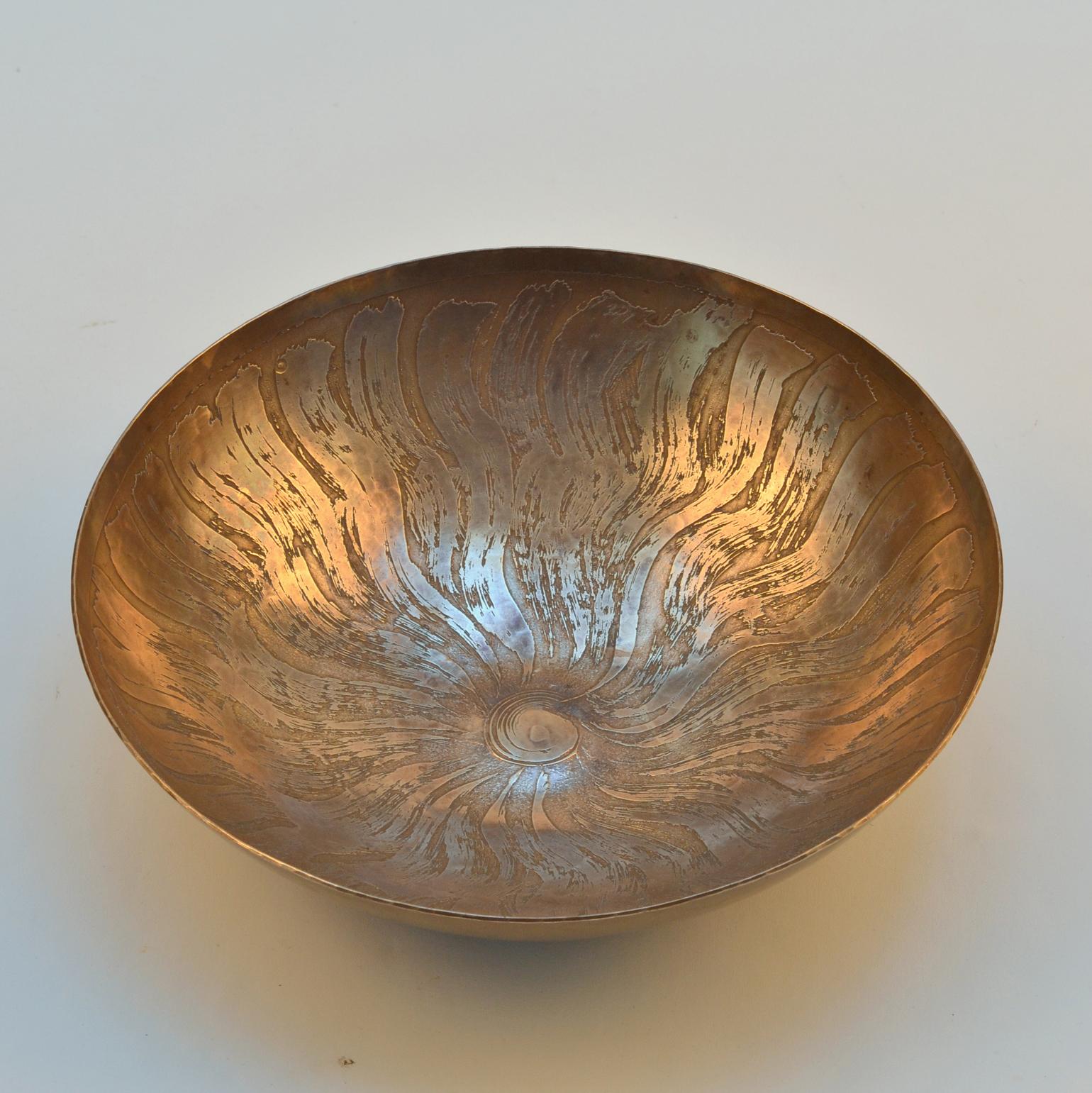 Etched Bronze Bowls by Michael Harjes Metallkunst For Sale 4