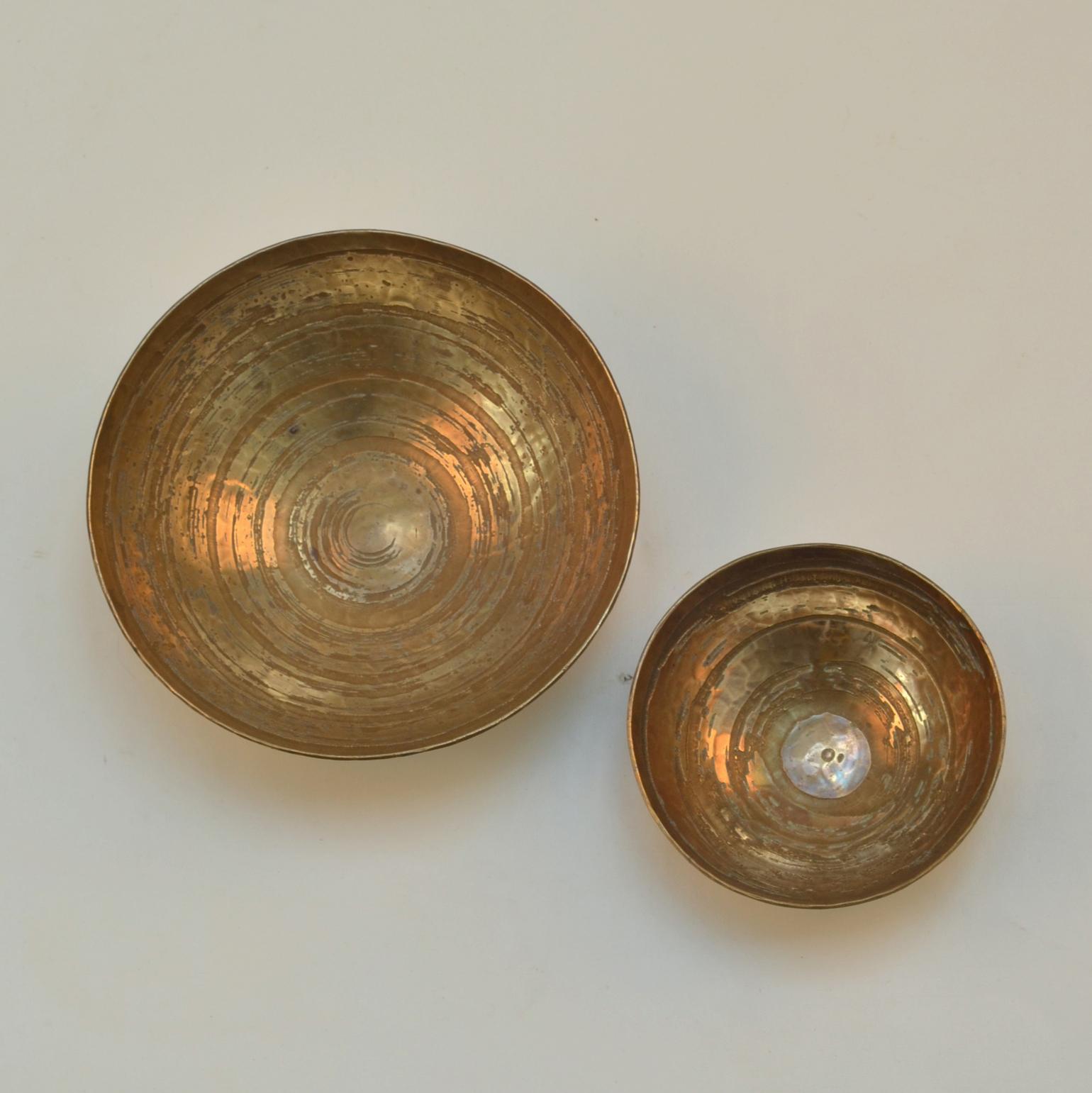Etched Bronze Bowls by Michael Harjes Metallkunst In Excellent Condition For Sale In London, GB