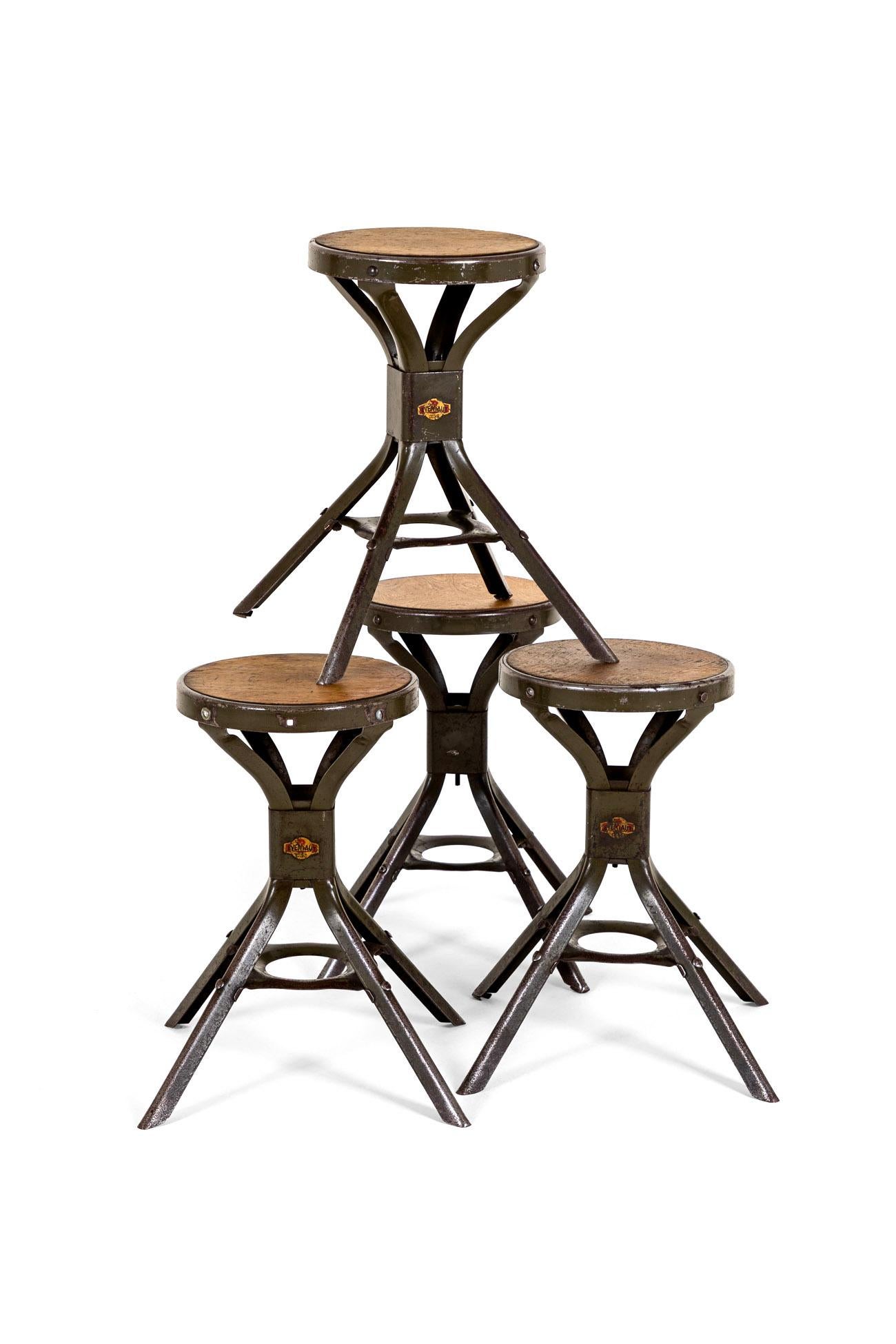 Four Evertaut Company Industrial Stools In Good Condition For Sale In Faversham, GB