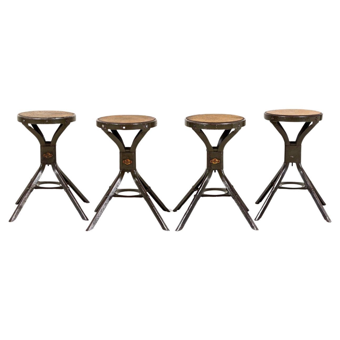 Four Evertaut Company Industrial Stools For Sale