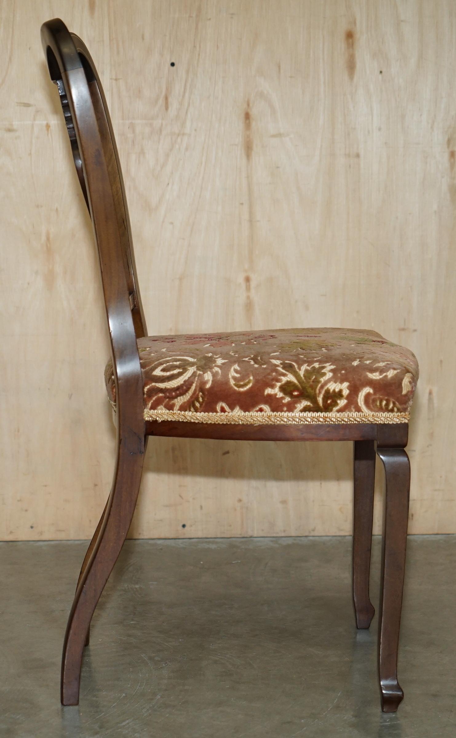 FOUR EXQUISITE ANTIQUE ViCTORIAN JAS SHOOLBRED RETAILED HARDWOOD DINING CHAIRS For Sale 2