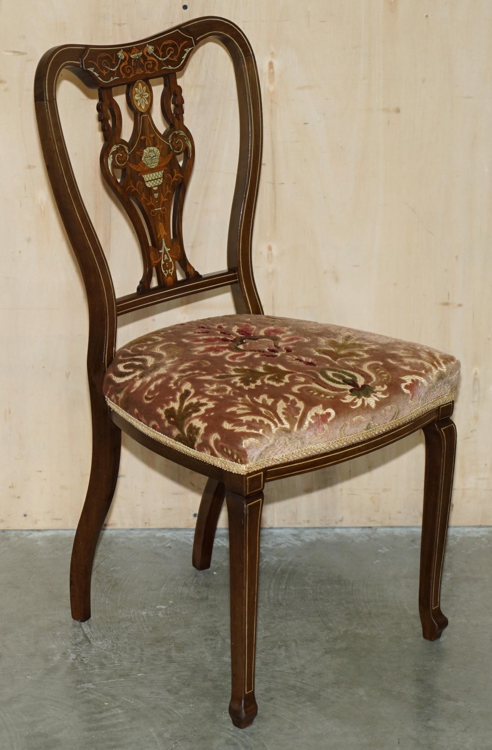 FOUR EXQUISITE ANTIQUE ViCTORIAN JAS SHOOLBRED RETAILED HARDWOOD DINING CHAIRS For Sale 6