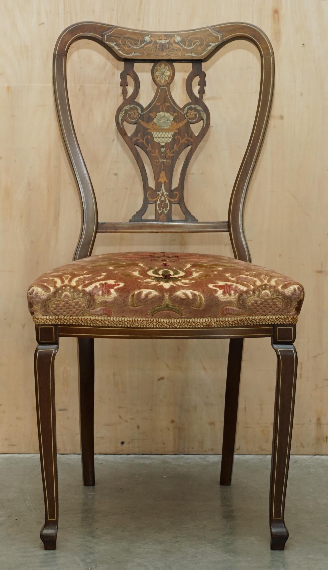 Italian FOUR EXQUISITE ANTIQUE ViCTORIAN JAS SHOOLBRED RETAILED HARDWOOD DINING CHAIRS For Sale