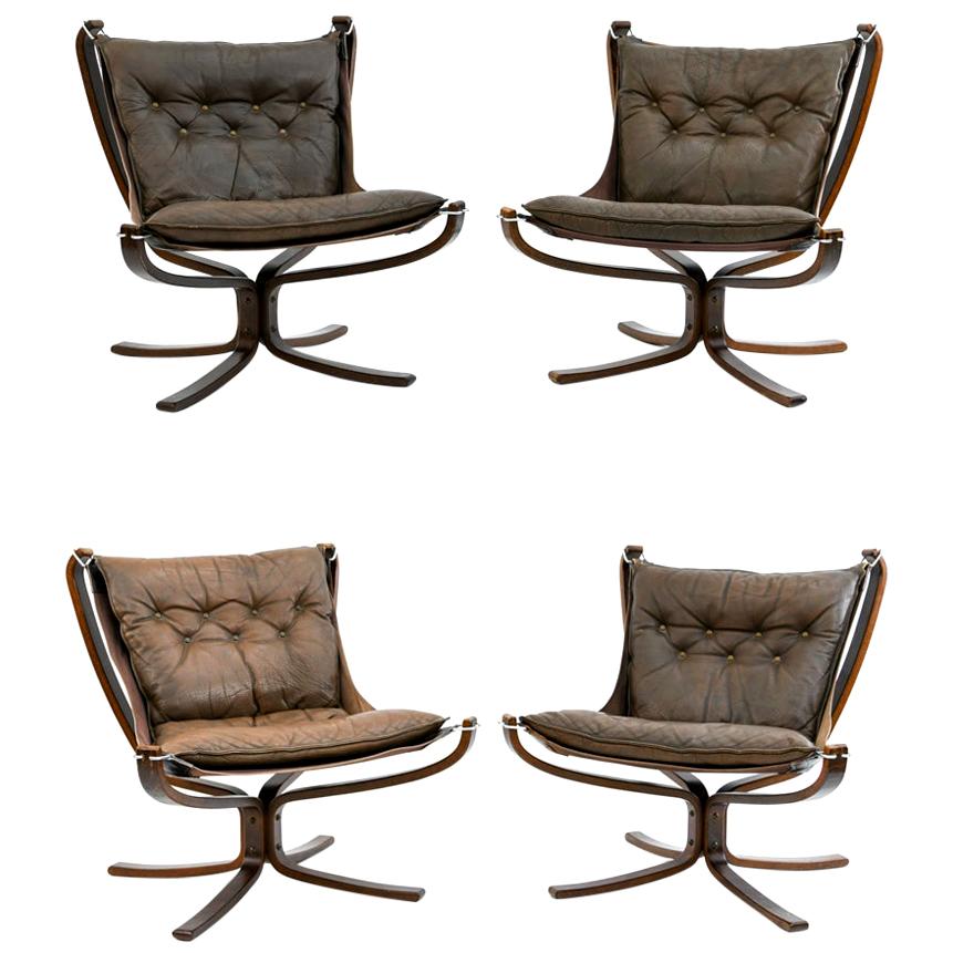 Four Falcon Chairs by Sigurd Ressell for Vatne Møbler