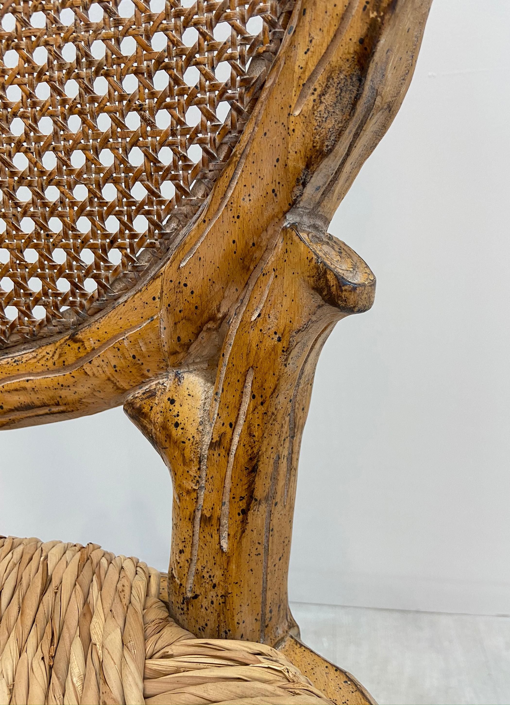Four Faux Bois Dining Chairs 1
