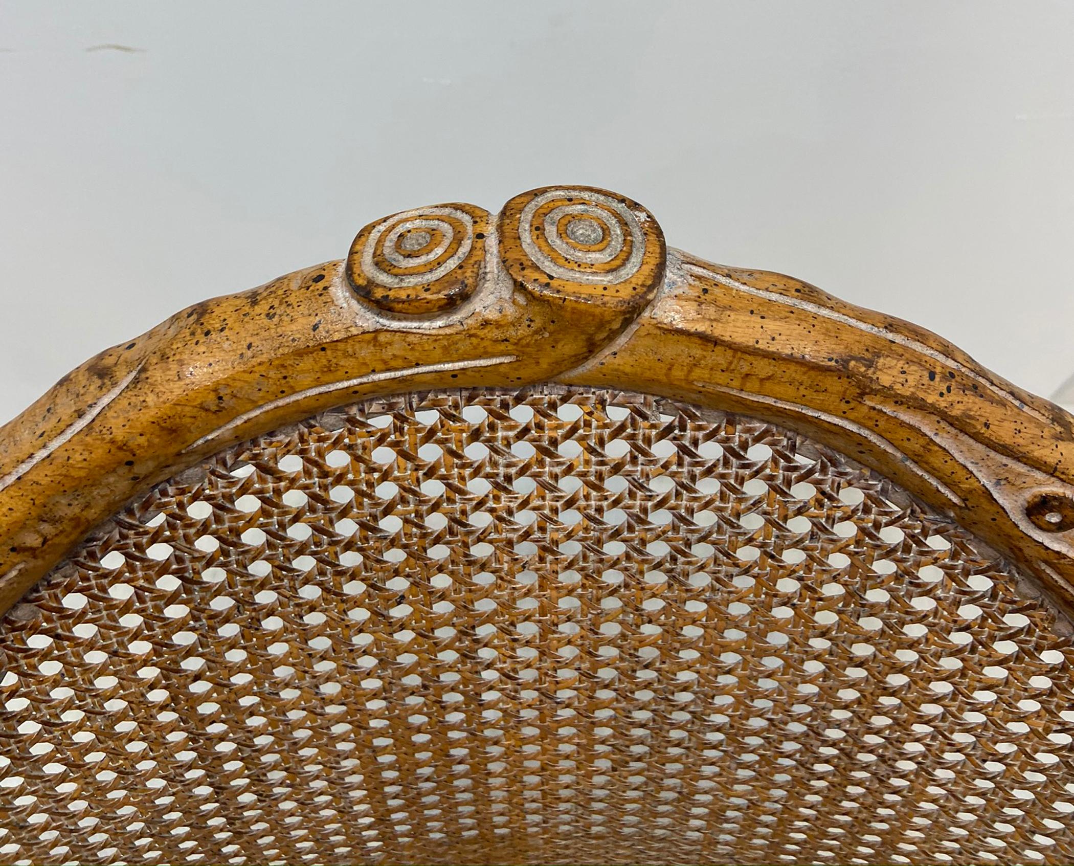 Four Faux Bois Dining Chairs 2