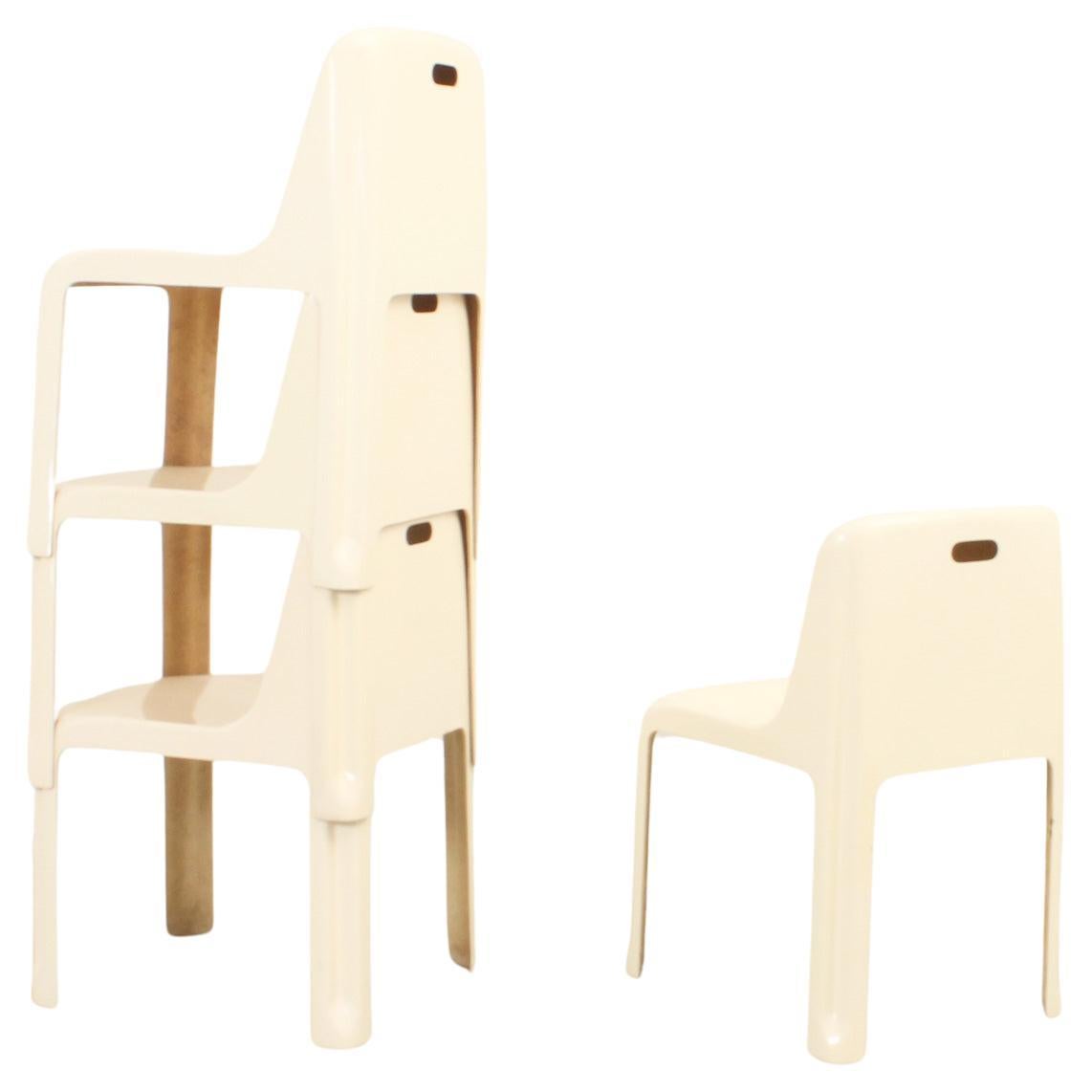 Four Fiberglass Chairs Model 35 by Antoni Blanc, Spain, 1971 For Sale