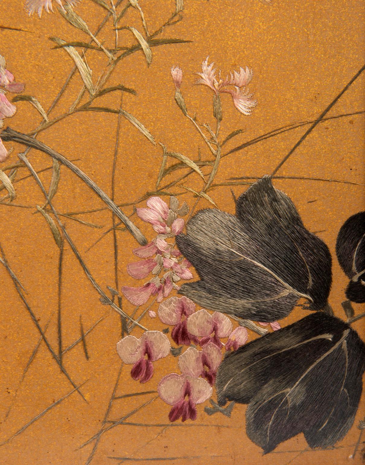 Four Fine Quality Japanese Silkwork Panels, Meiji Period 1860-1912 7