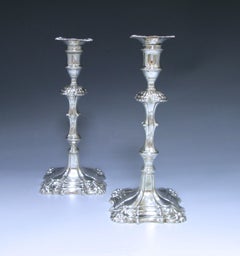 Four Fine Sterling Silver Candlesticks London, 1972