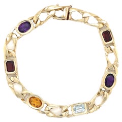 Four Flavors 14 Karat Yellow Gold Link Chain Bracelet