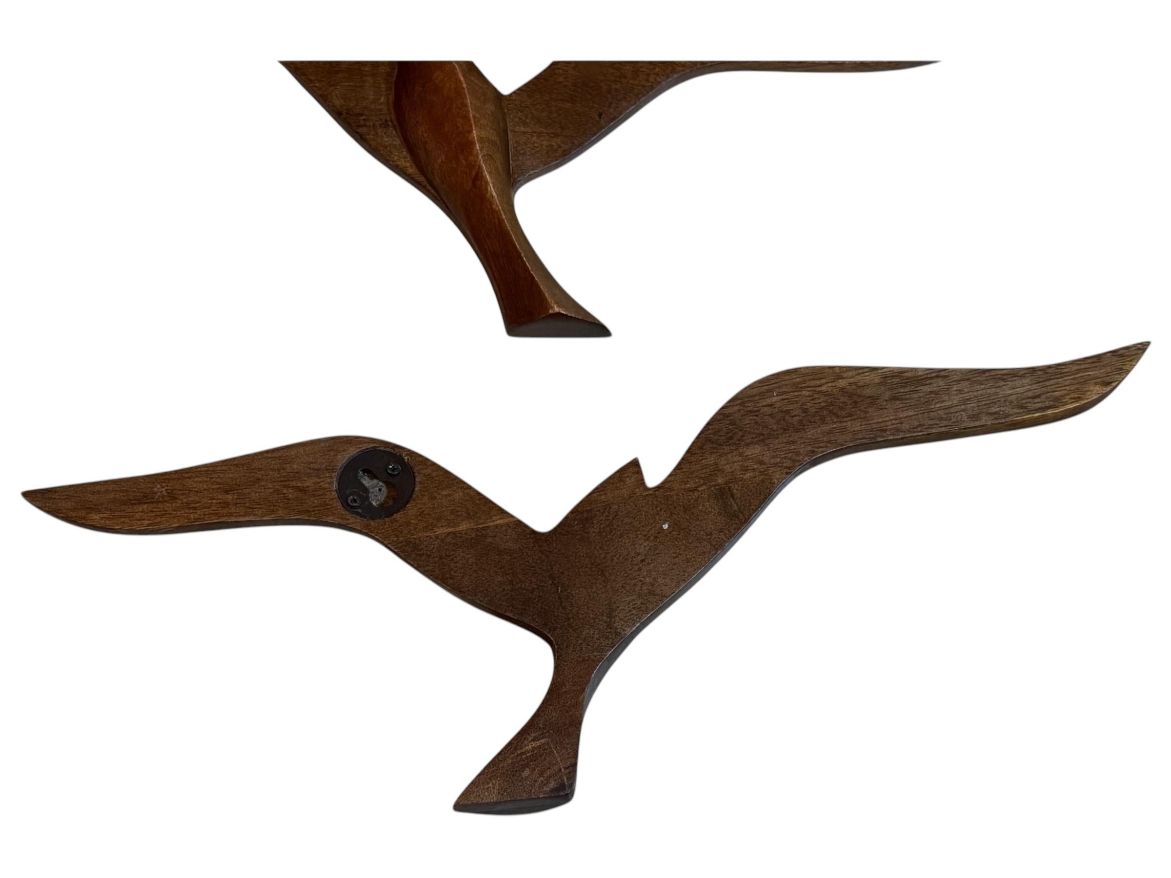 Vier fliegende Schwalben, Vögel, Holz, Mid-Century-Wandschmuck, Vintage, 1960er Jahre im Angebot 9