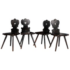 Four Folk Art Chairs