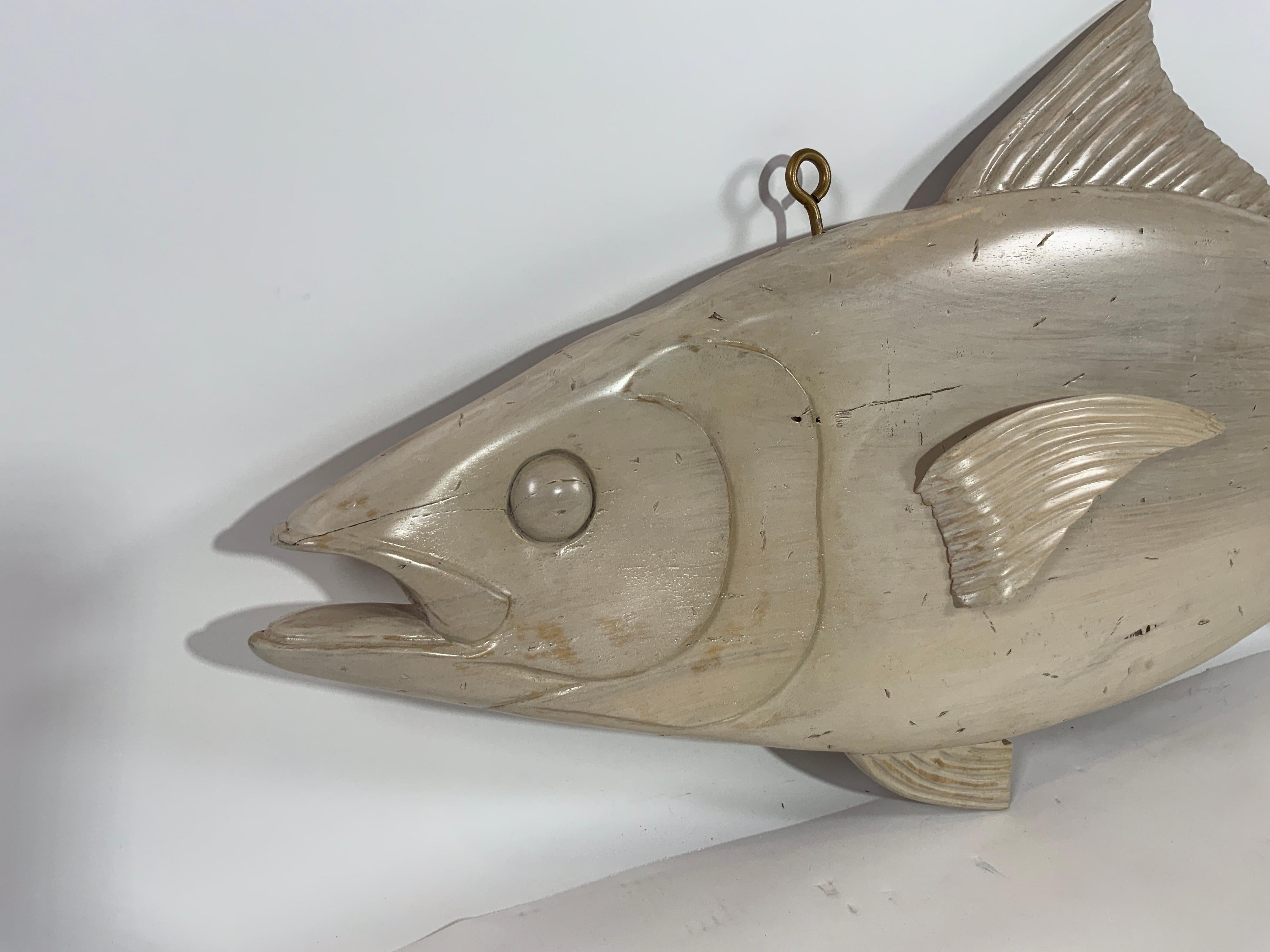 Wood Four Foot Carved Atlantic Bluefin Tuna