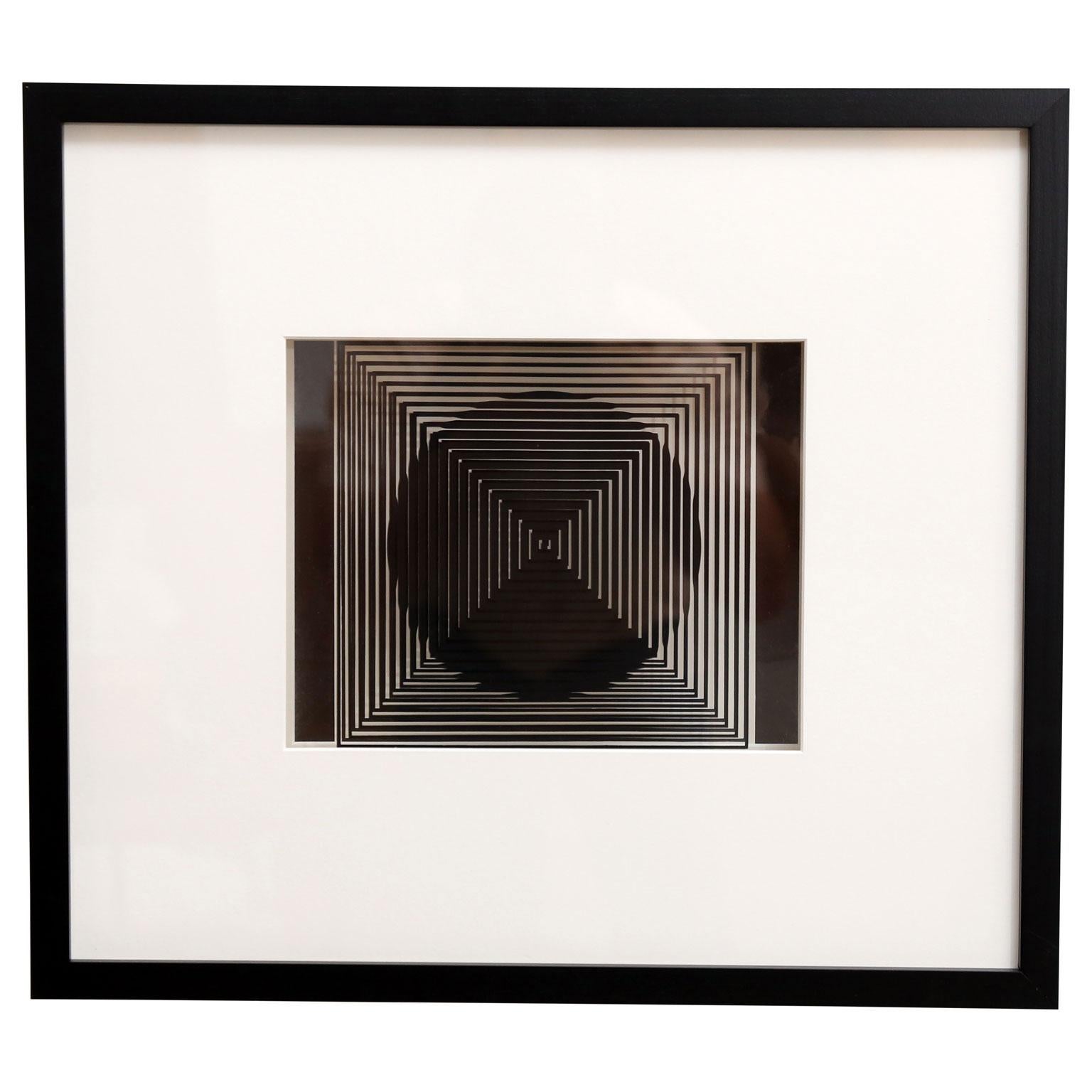Quatre gravures encadrées de Vasarely, Cinétiques 2