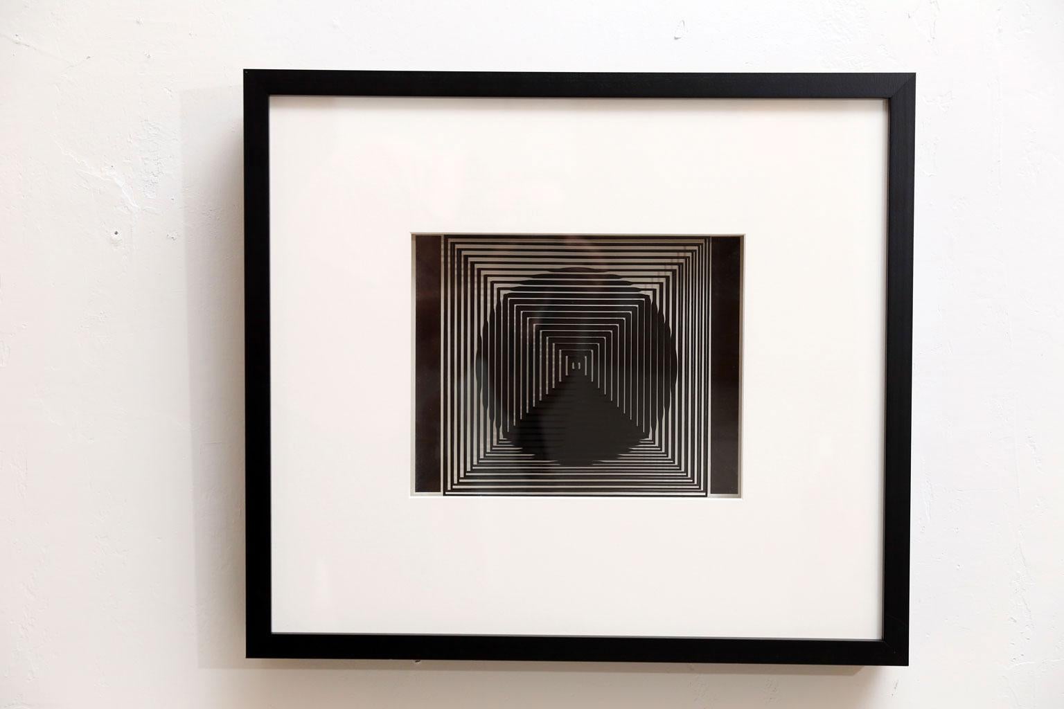 Four Framed Vasarely Prints, Cinétiques 5