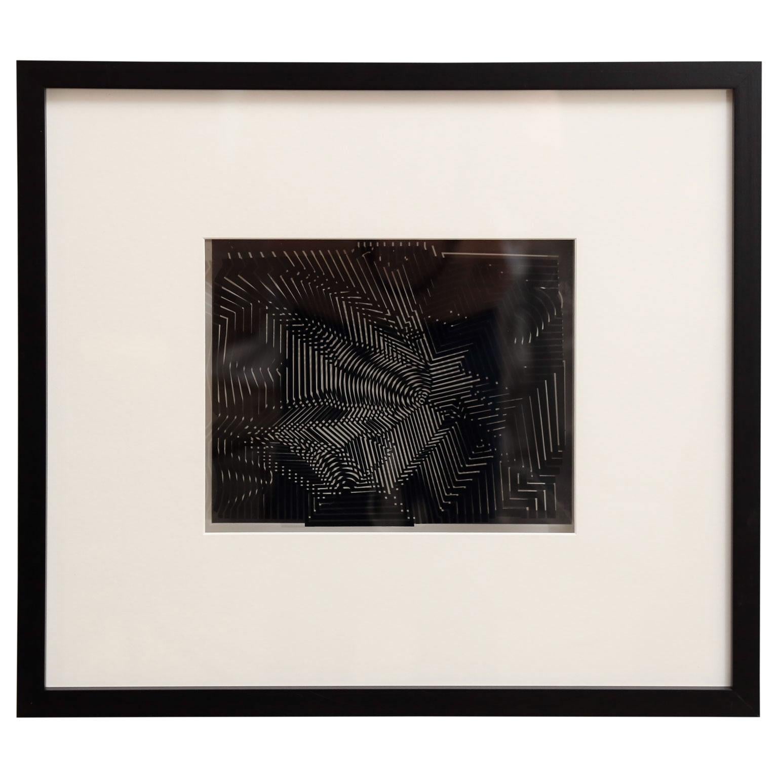 Four Framed Vasarely Prints, Cinétiques 7