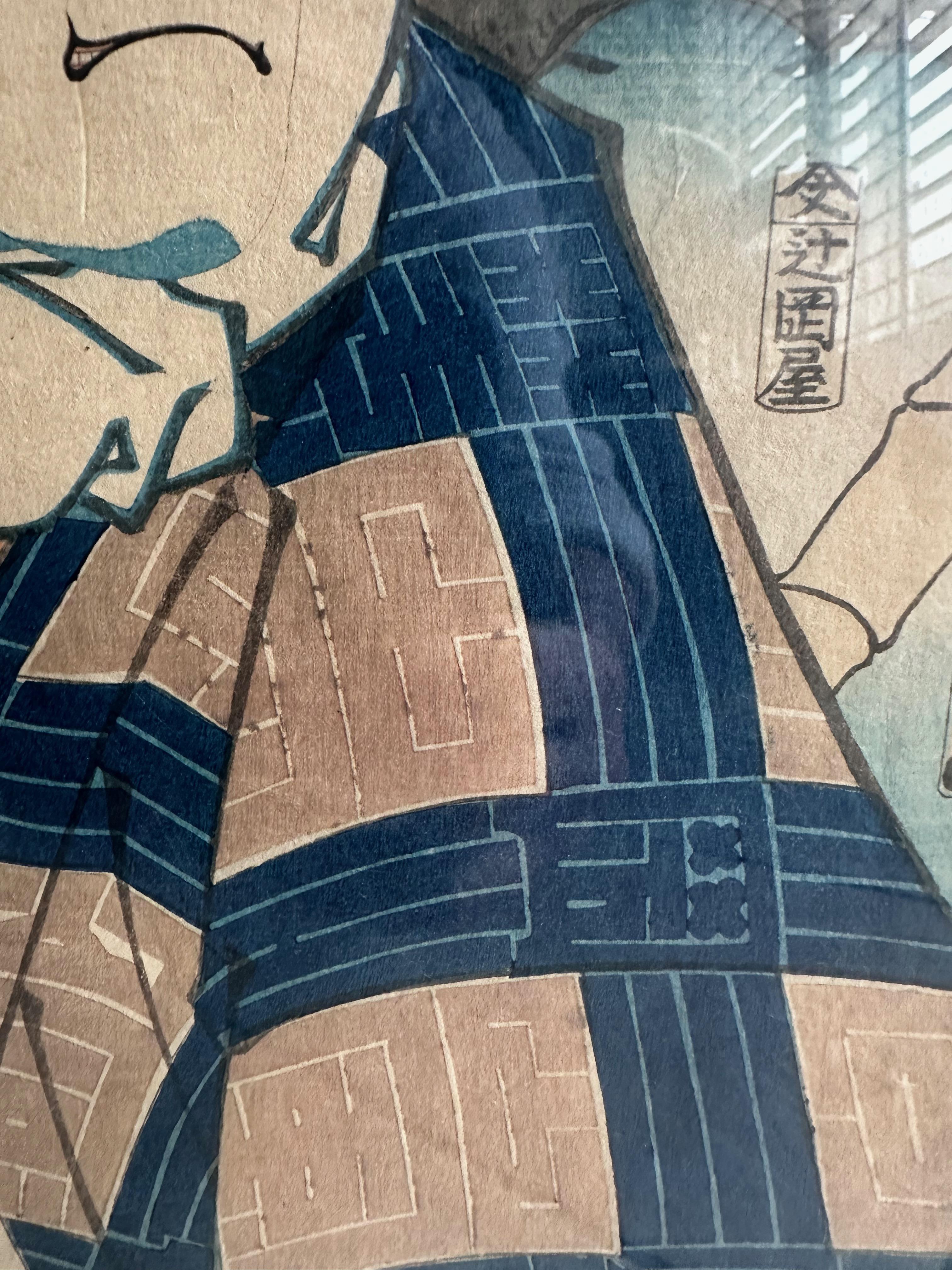 Gerahmte Holzschnitte von Utagawa Kunisada  Edo-Periode im Angebot 7