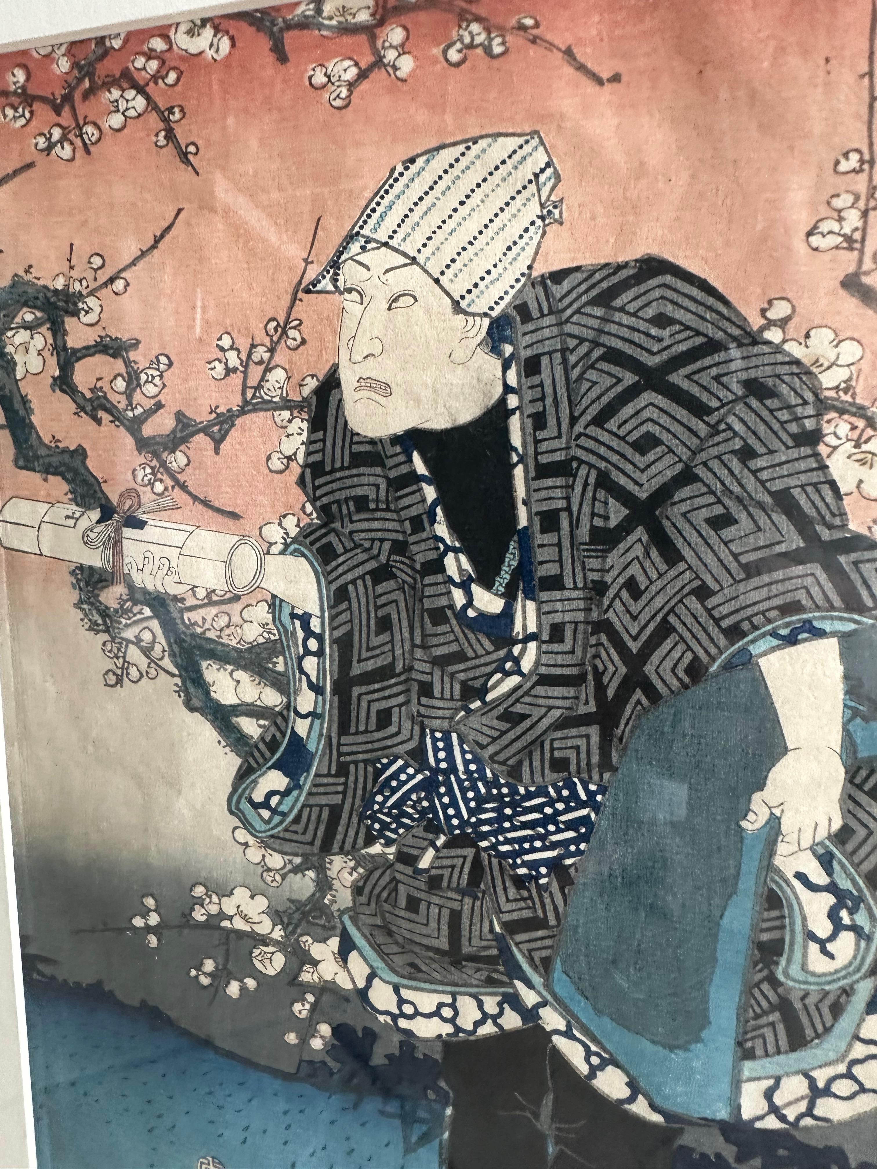 Gerahmte Holzschnitte von Utagawa Kunisada  Edo-Periode im Angebot 4