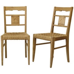 Quatre chaises françaises des années 1950 attribuées à Audoux-Minet