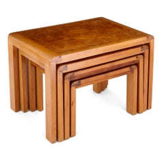 Four French Art Deco Parquetry Top Nesting Tables