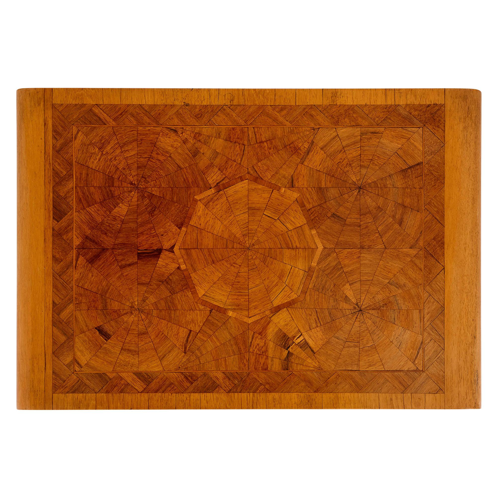 Wood Four French Art Deco Parquetry Top Nesting Tables For Sale
