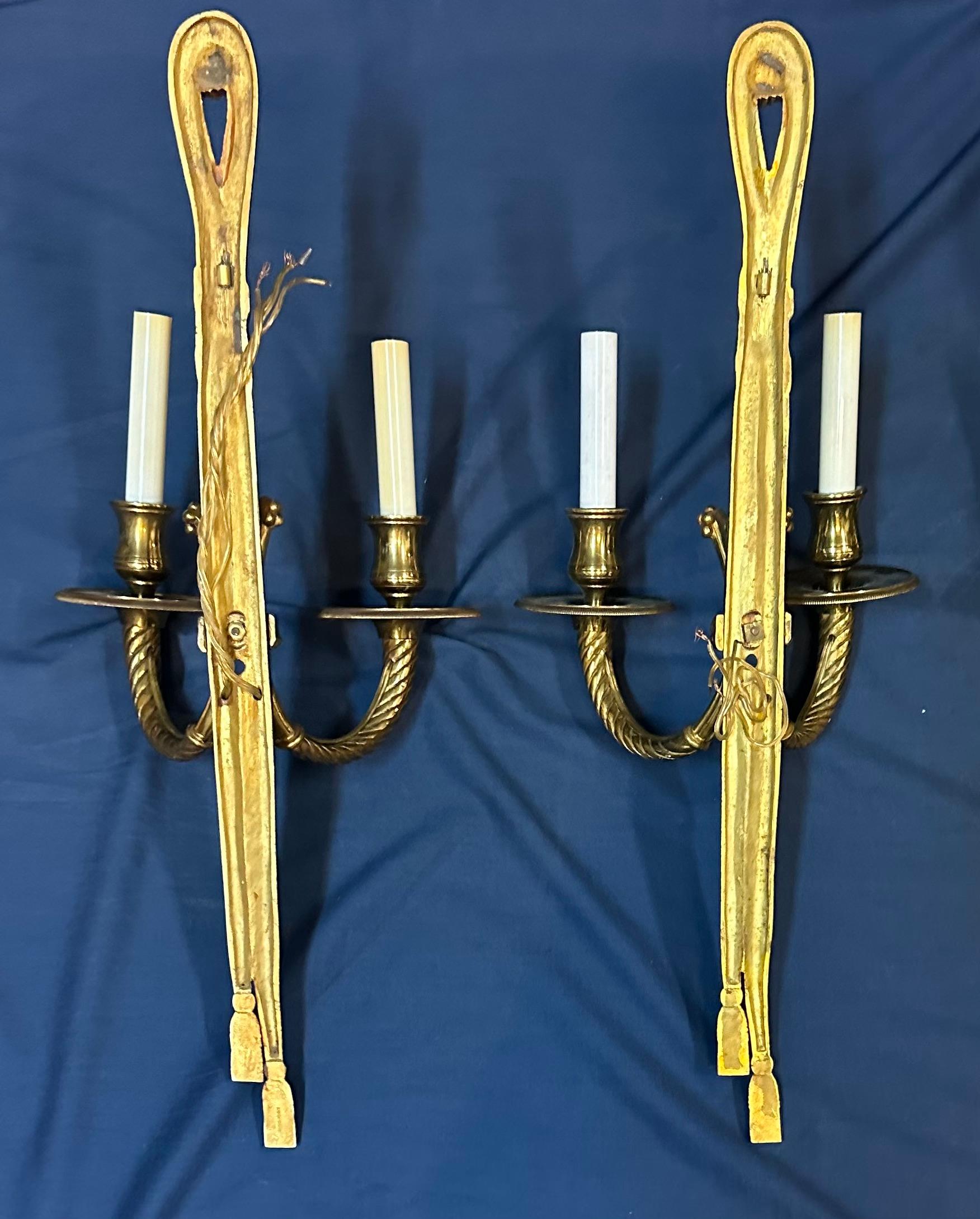 20th Century Four French Bronze Wall Sconces For Sale
